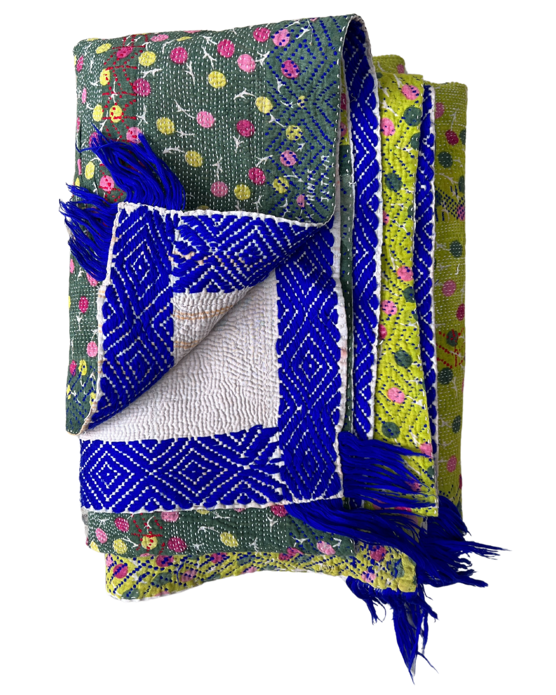 Premium Midweight Kantha Quilt No. 731 - Handmade Cotton Patchwork Bedspread for Cozy Home Decor & Boho Chic Style | Perfect for Bedroom, Living Room & Guest Room