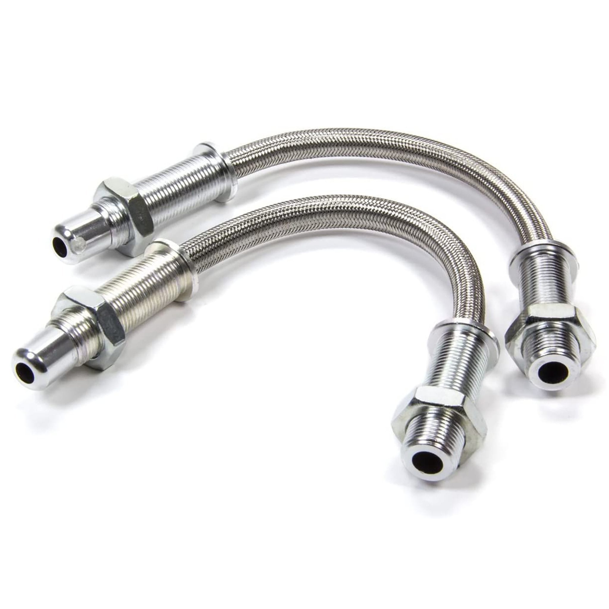 12 Billet Aluminum & Stainless Steel Braided Door Loom Wire Hose Conduit Pair - Automotive Wire Protection for Cars, Trucks, and Motorcycles