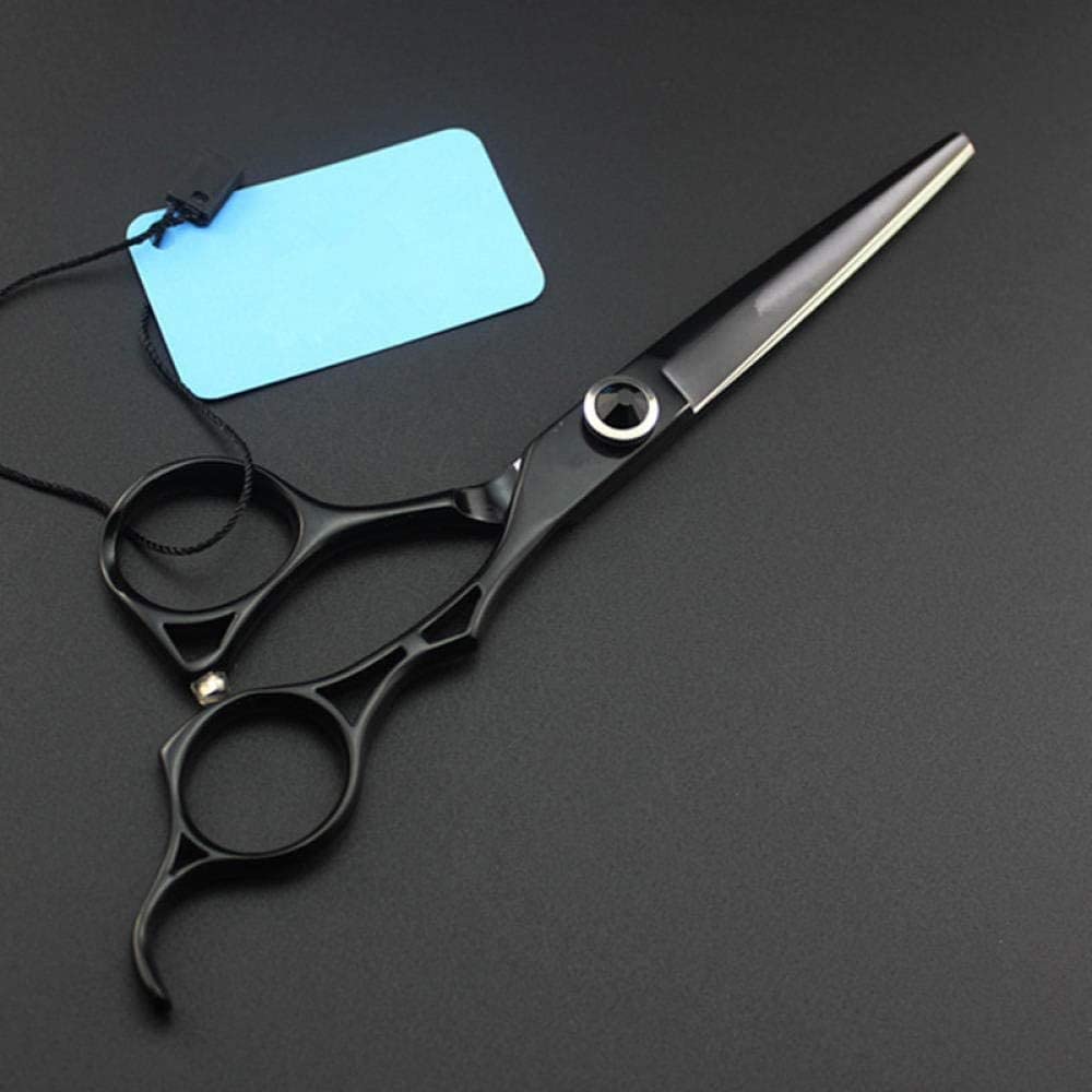 Professional 6 Inch Black Hair Cutting Scissors - Barber Shears for Salon & Home Use, Sharp Stainless Steel Hairdressing Scissors with Thinning Shears - Perfect for Styling, Trimming & Haircuts