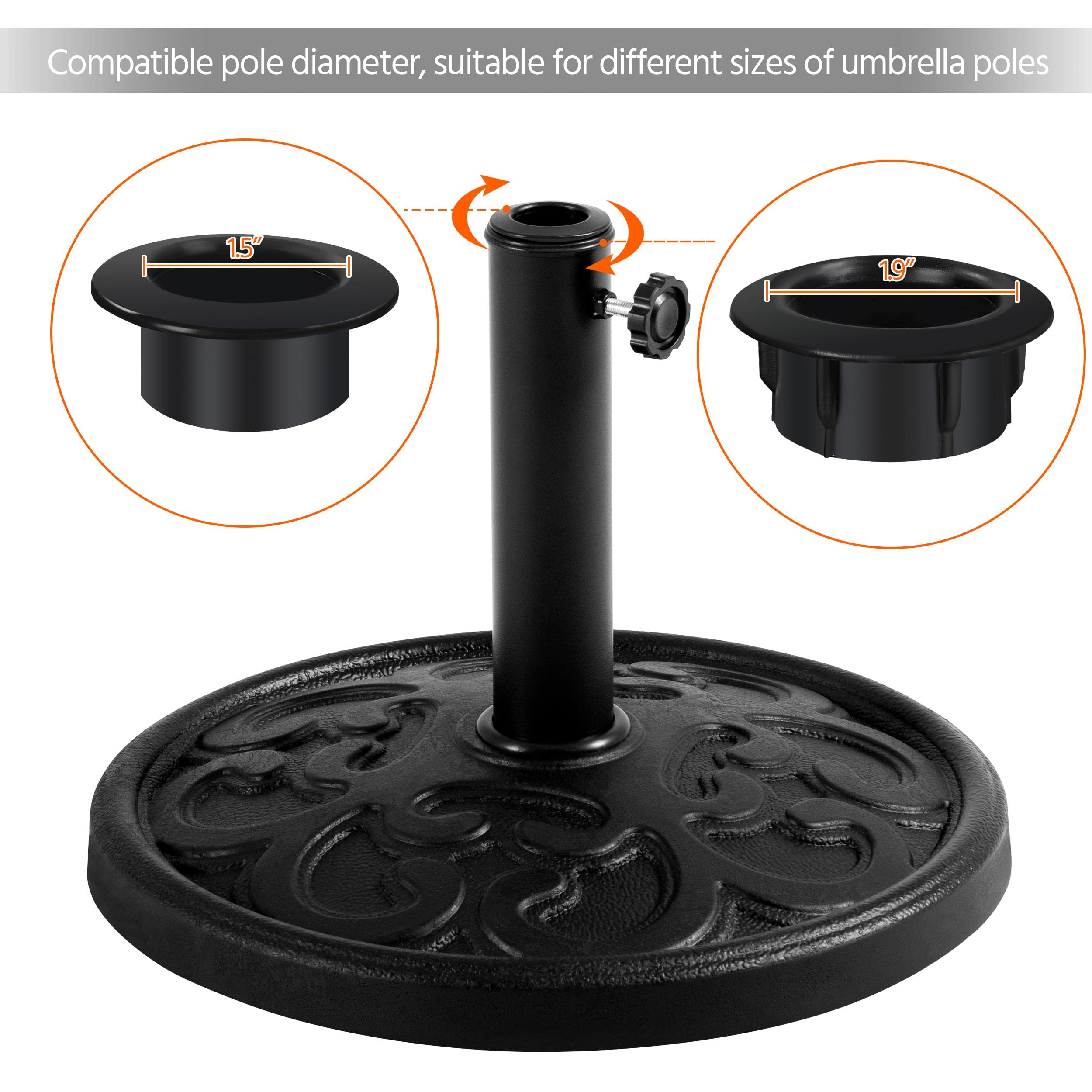 Yaheetech 22lbs Heavy Duty Umbrella Stand - 17.5 Inch Black Iron Base for Patio, Market & Outdoor Umbrellas - Perfect for Garden, Beach, Deck, Lawn & Backyard Parties