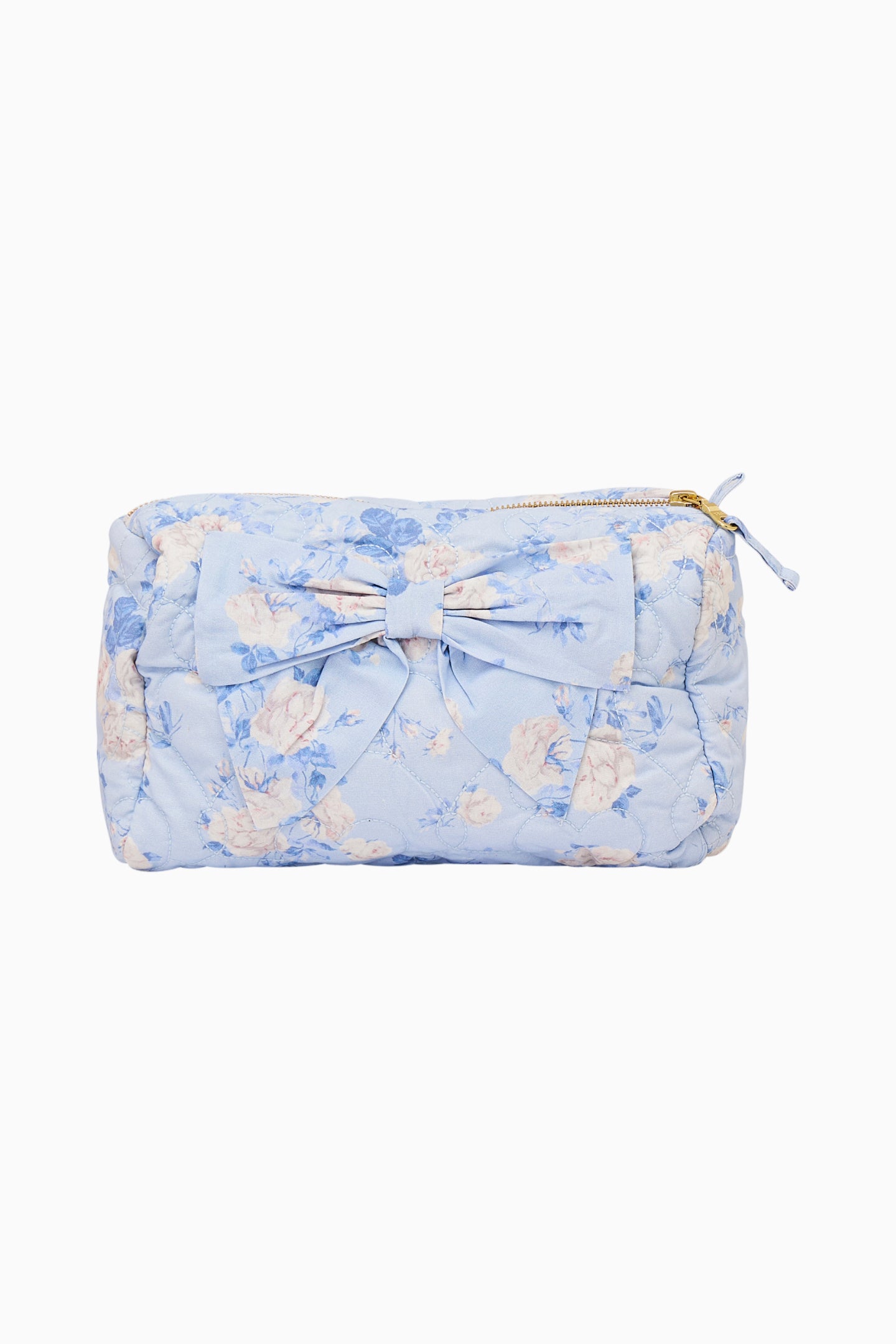 Octavia Fragrance Print Cosmetic Bag - Whisper Blue | Waterproof Makeup Pouch for Travel & Daily Use | Perfect for Toiletries, Brushes & Beauty Essentials