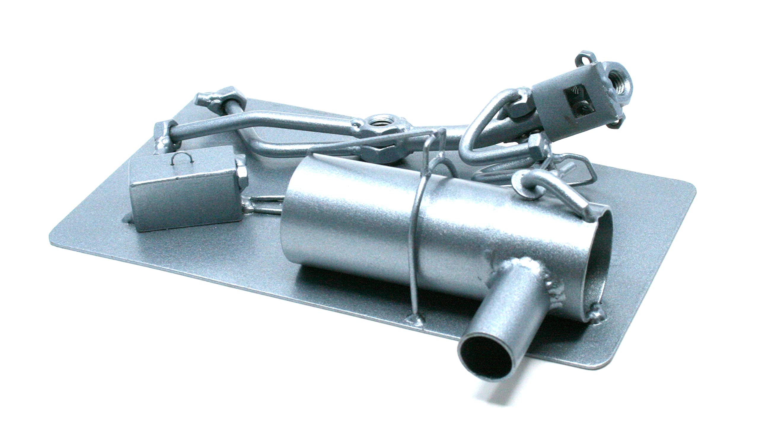 Bodo Hennig Welder Gift - Nuts and Bolts Metal Sculpture | Funny Heating & Cooling Art for HVAC Technicians | Unique AC Repair Gift Idea | Scrap Metal Art for Workshop, Office & Home Decor