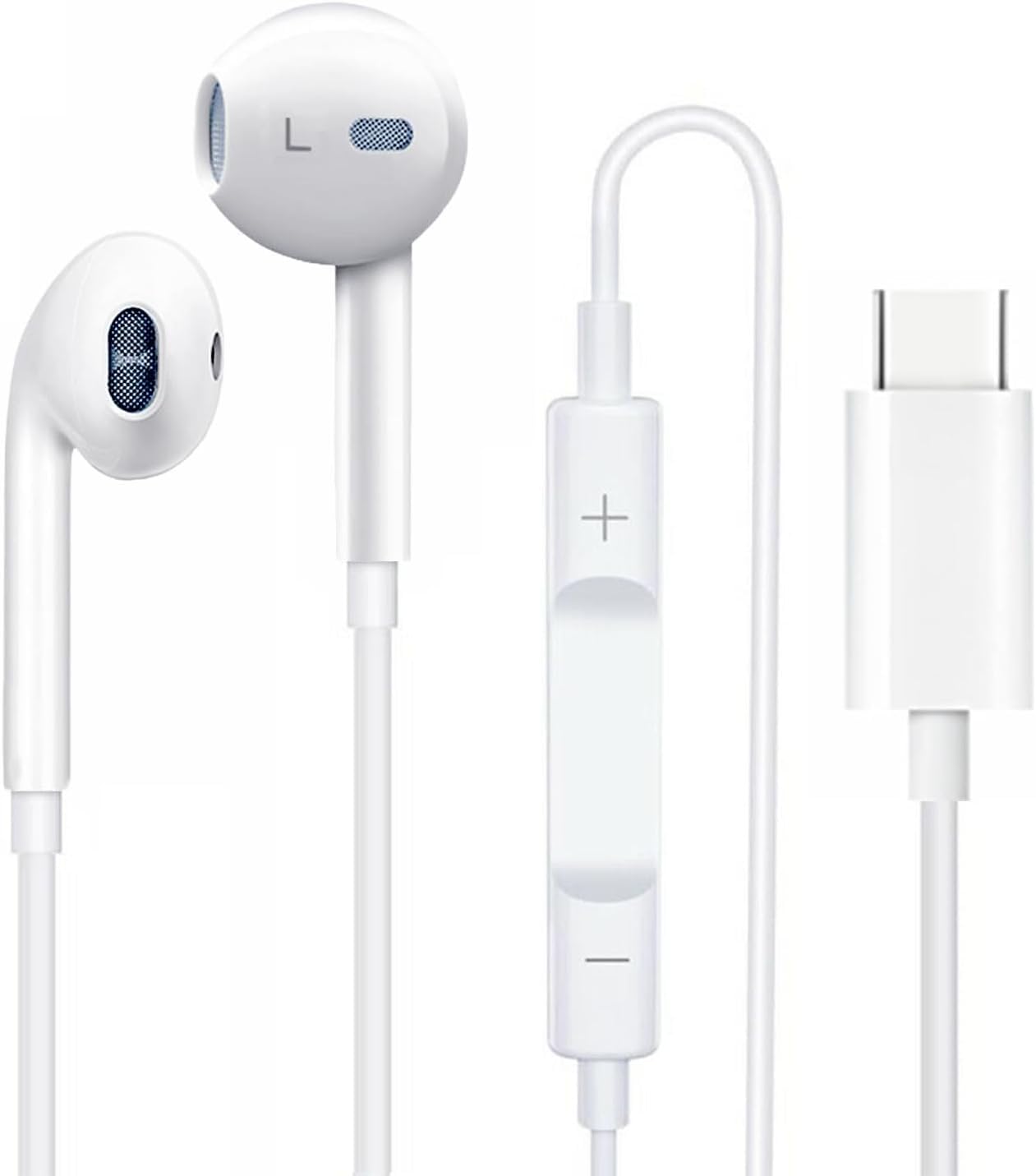 Premium HiFi Stereo USB-C Wired Earbuds with Mic & Volume Control - Compatible with Google Pixel 8a/8/8 Pro/7a/7 Pro/6/6a/6 Pro/Fold - Perfect for Gaming, Music & Work Calls