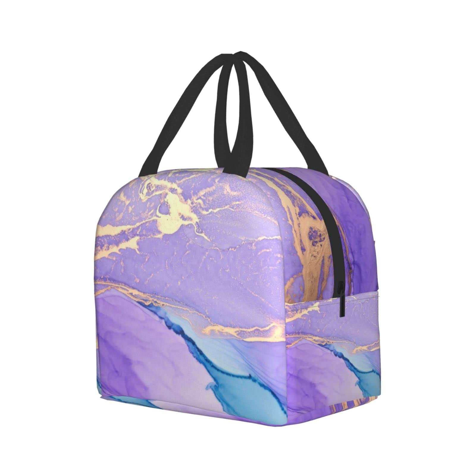 Marble Abstract Insulated Lunch Box - Reusable & Leak-Proof Lunch Bag for Men & Women - Portable Meal Container for Work, School, Travel & Picnic - Keep Food Fresh for Hours