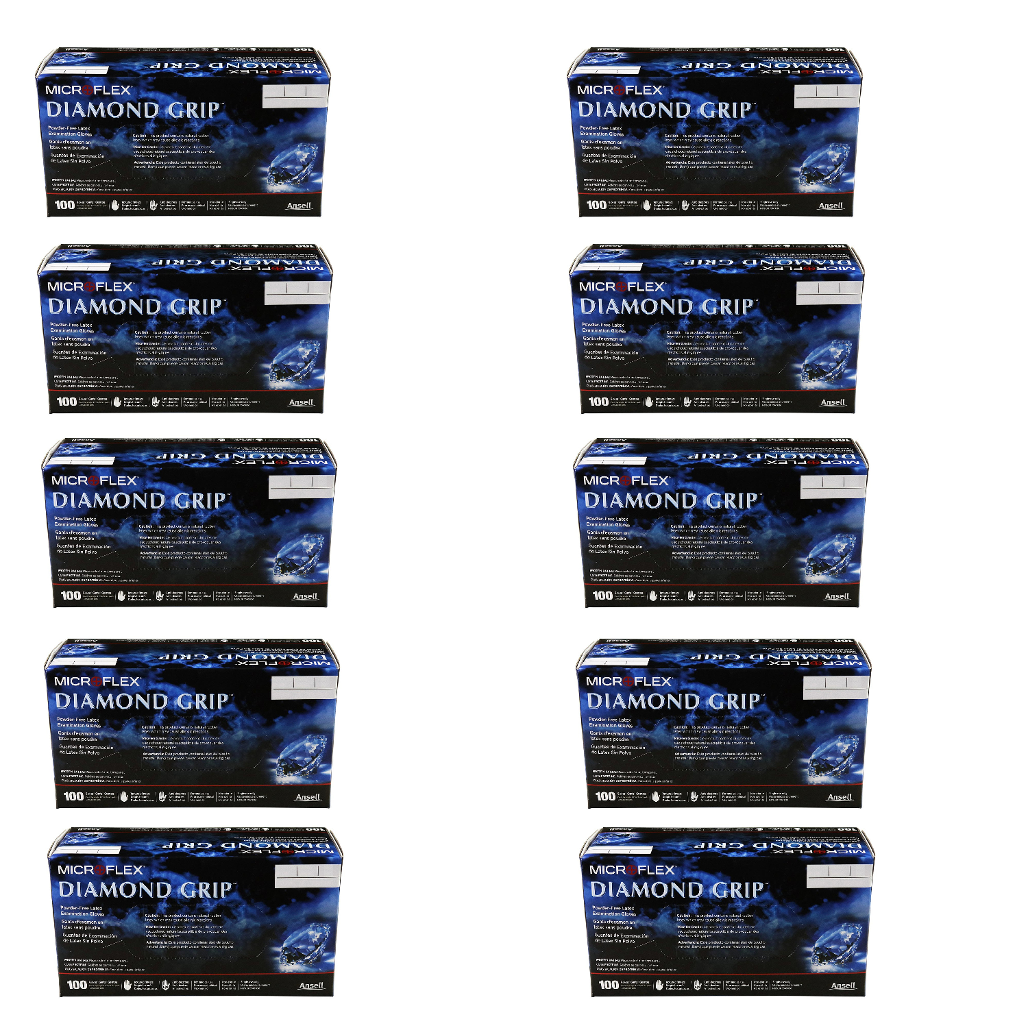 MicroFlex MF300M 1000-Count Diamond Grip Latex Gloves - Medium Size, Natural Color for Medical, Food Service & Cleaning Protection