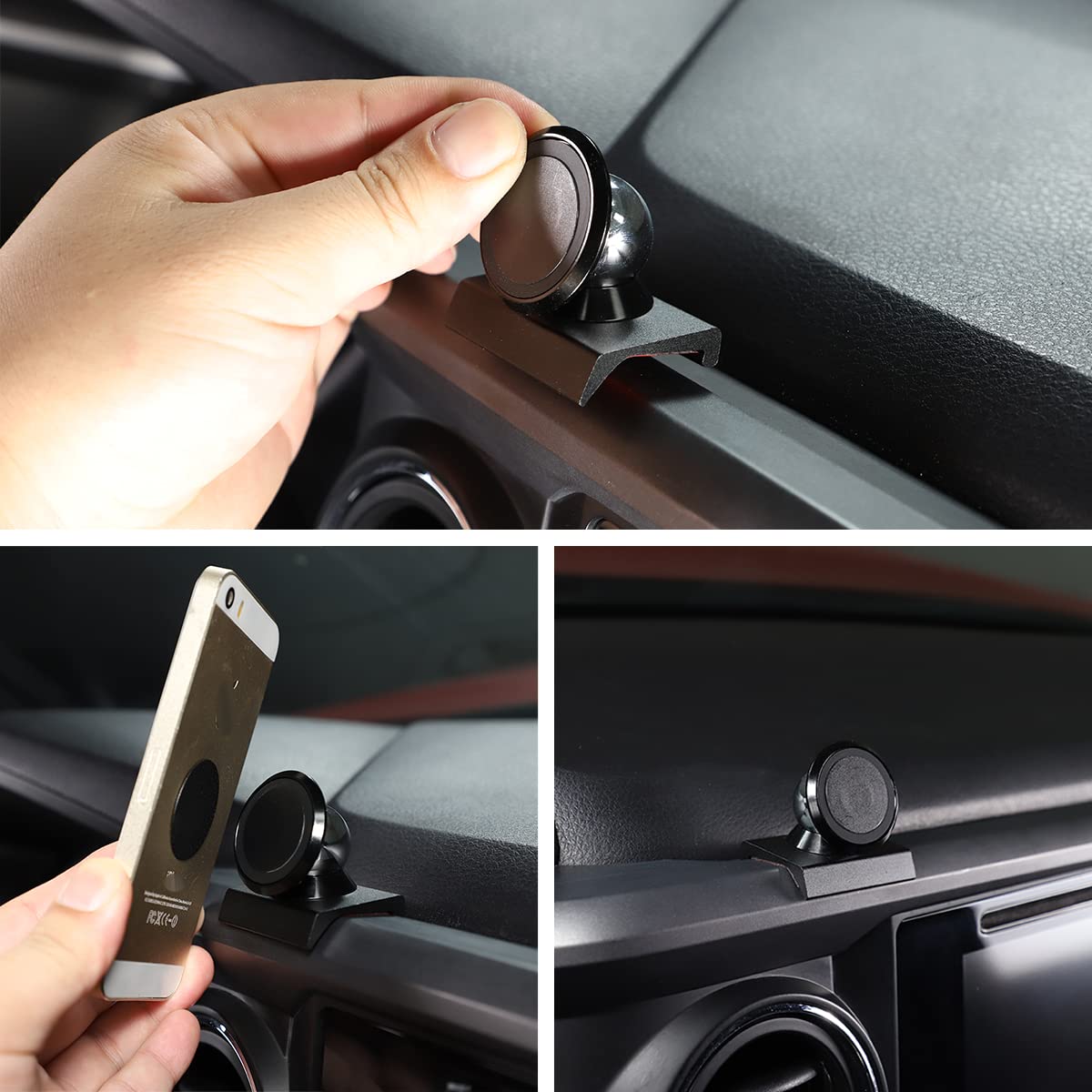 CHEAYAR Magnetic Car Phone Mount Holder for Toyota Tacoma 2015-2020 - 2 Pack Type B, Universal Dashboard Clip Compatible with iPhone, Samsung & iPad - Perfect for Hands-Free Driving & GPS Navigation