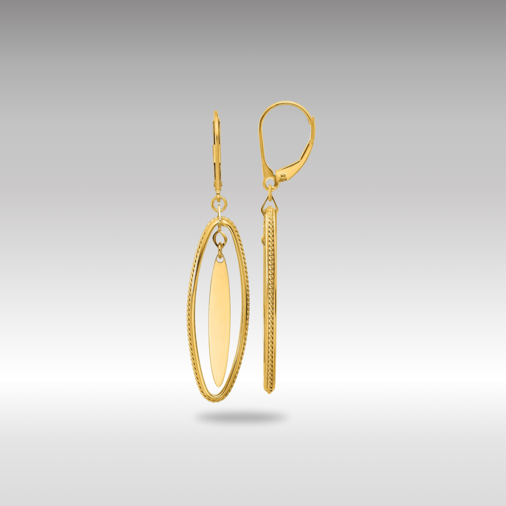 Gold Polished and Textured Dangle Leverback Earrings - LE2722 | Elegant Drop Earrings for Women | Perfect for Parties, Weddings & Special Occasions