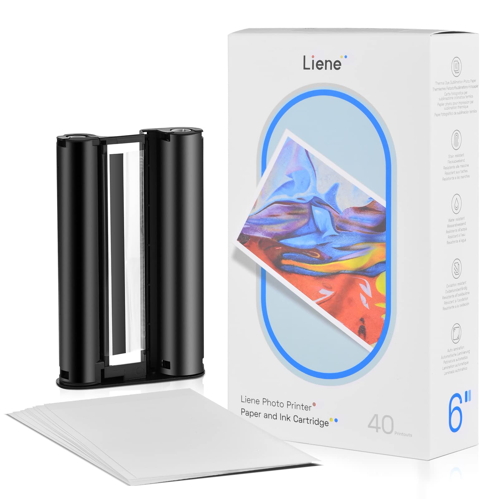 Liene Photo Printer Paper & Cartridge Refill Kit - 40 Sheets Premium Quality for Instant Photo Printing | Perfect for Home, Office & Travel Memories