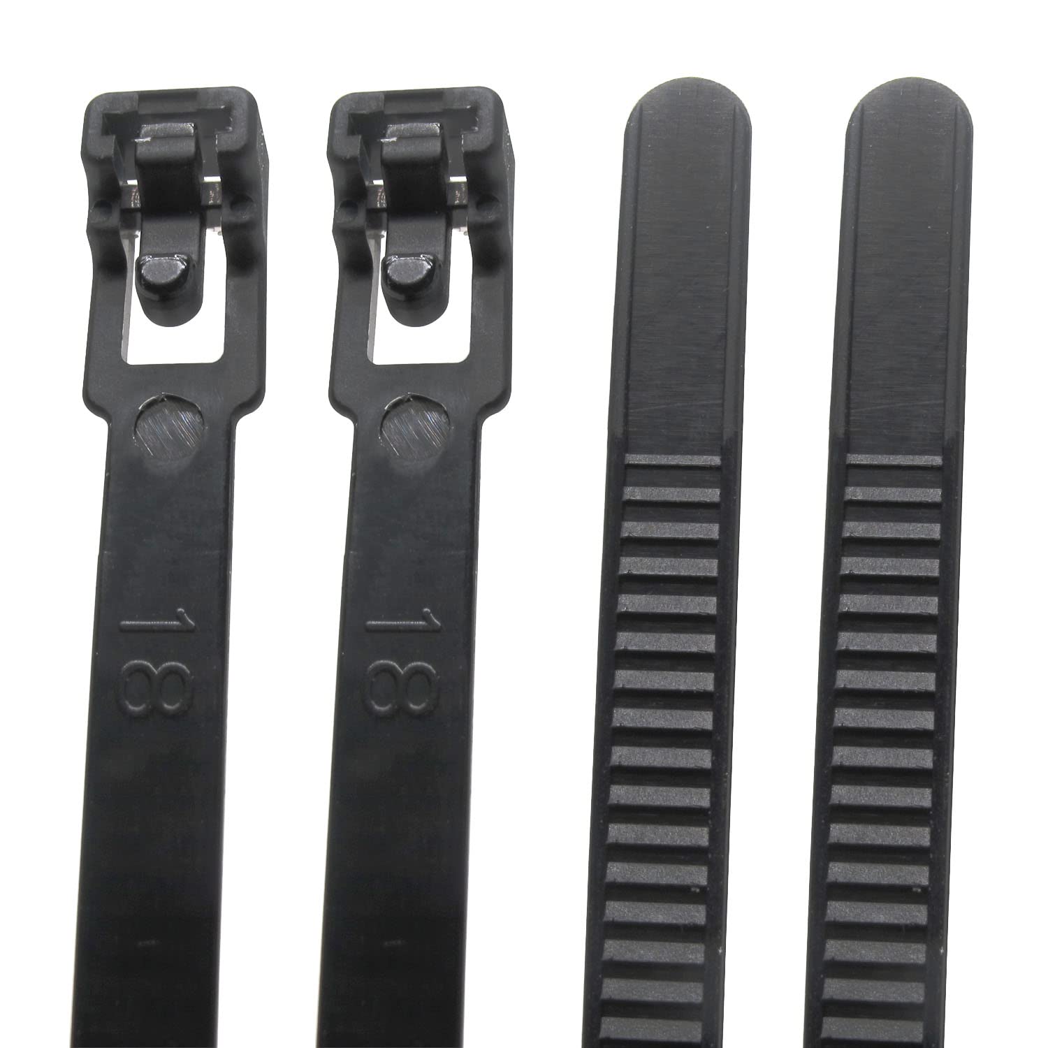 Heavy Duty Black Reusable Zip Ties 12 Inch - 50 Lbs Tensile Strength, Releasable Cable Wire Ties (100 Pack) for Organizing Cords, Wires, and Home/Office Supplies
