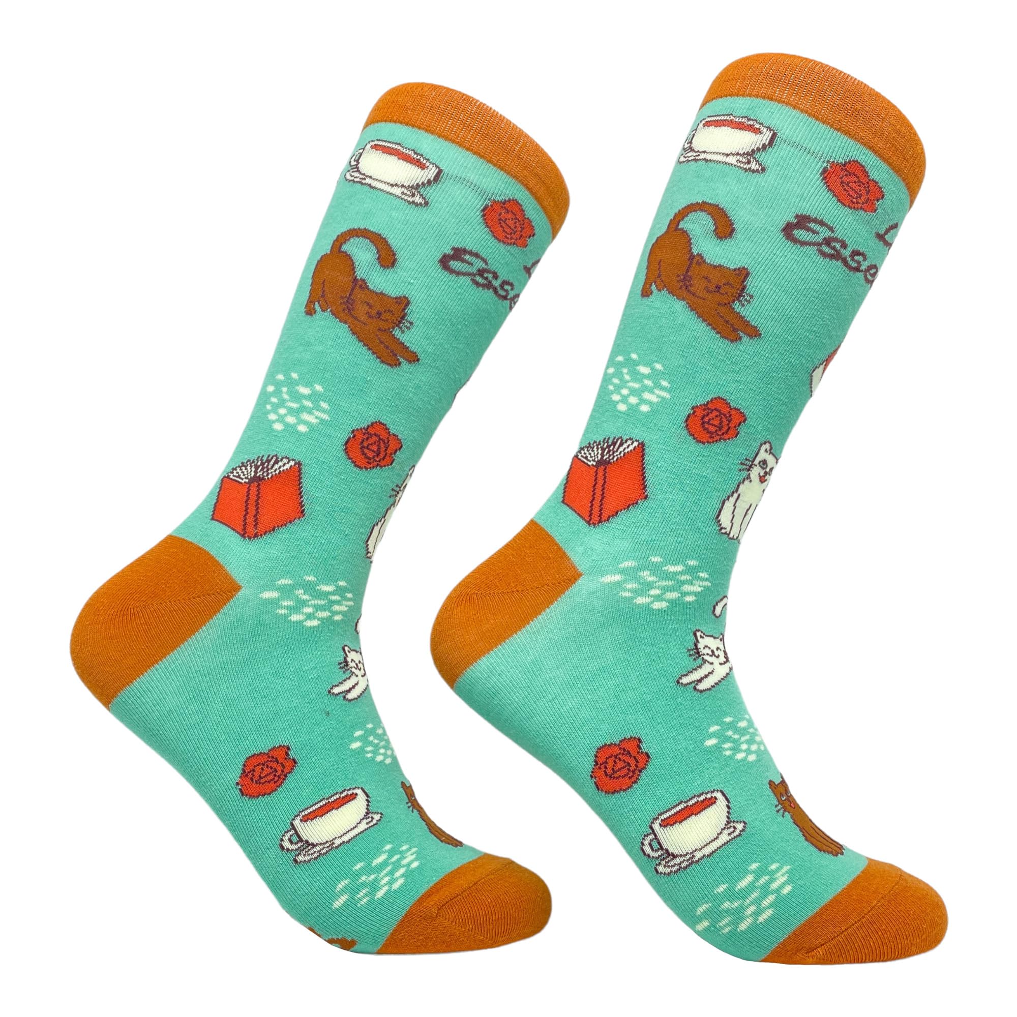 Funny Cat Socks for Women - Crazy Dog T-Shirts Life Essentials Coffee Book Lover Novelty Graphic Animal Pet Footwear - Perfect for Gifts, Cosplay & Everyday Wear