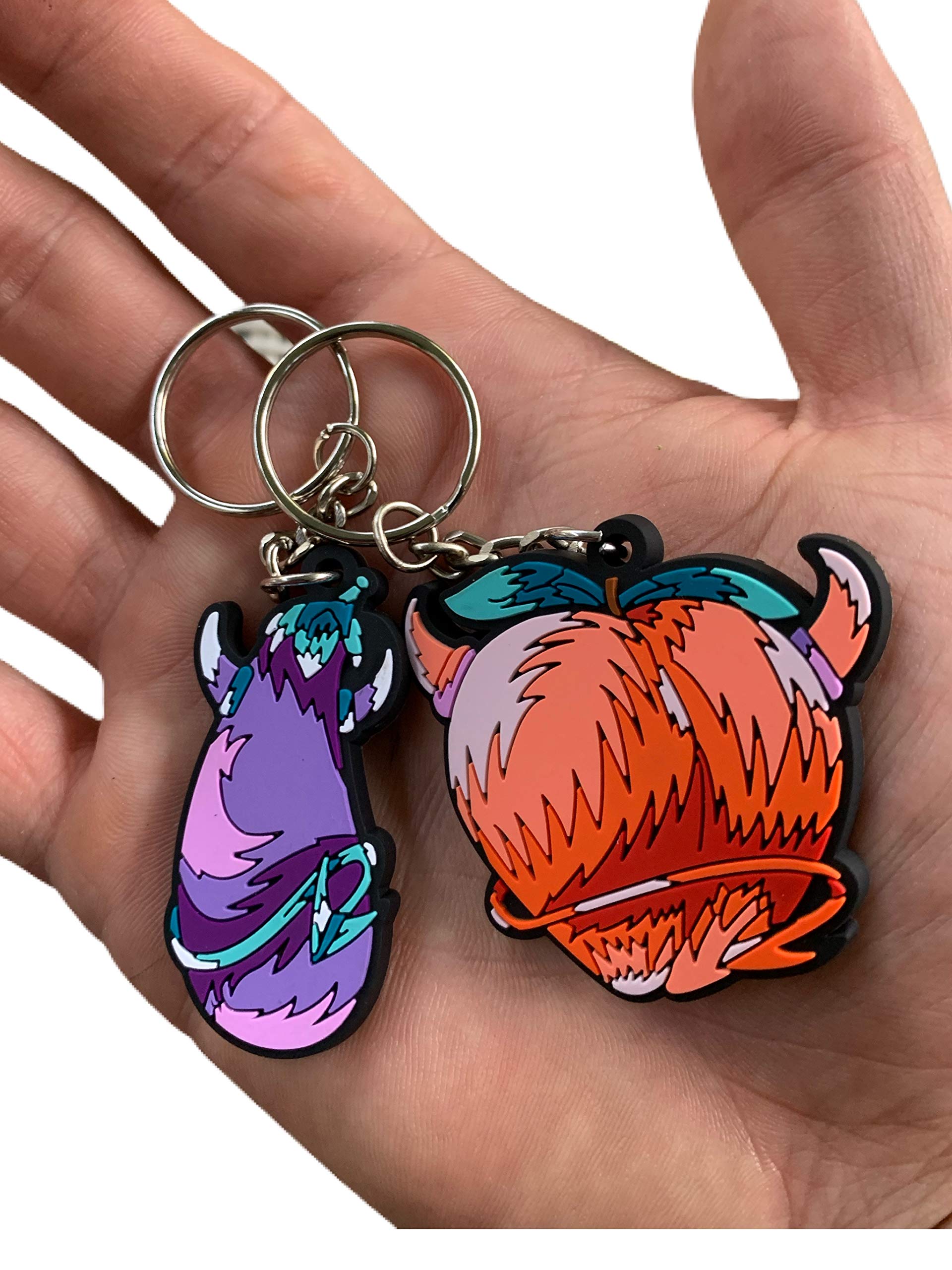 LOKEY 4-Inch Peach Keychain with Devil Horns & Tail - Funny PVC Fruit Keyring for Adults, Unique Food Lover's Gift - Perfect for Halloween Costumes, Cosplay Accessories & Kawaii Bag Charms