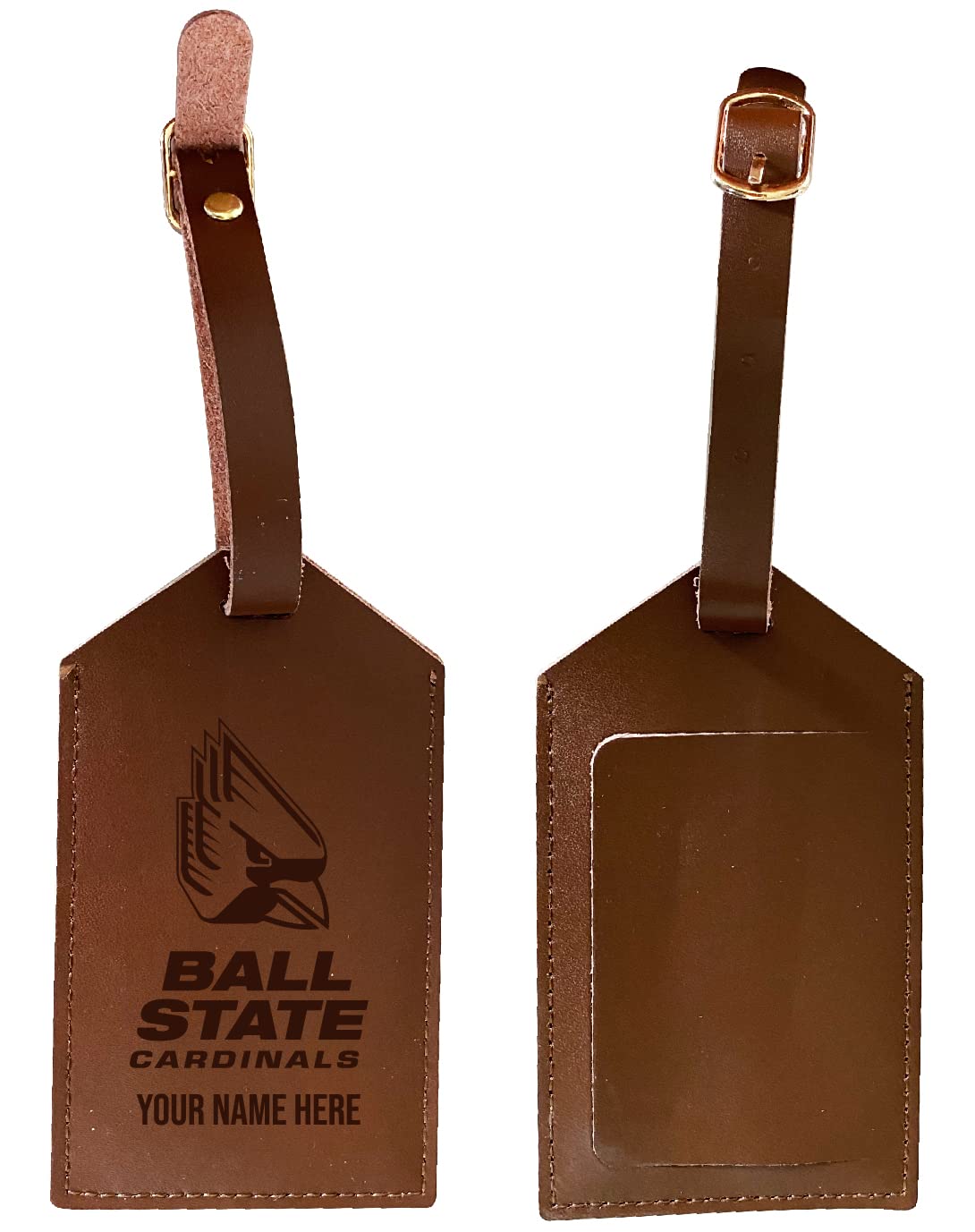 Personalized Leather Luggage Tag for Ball State University - Custom Engraved Name & Officially Licensed College Gift for Alumni, Students & Fans - Perfect for Travel, Graduation & School Spirit Accessories