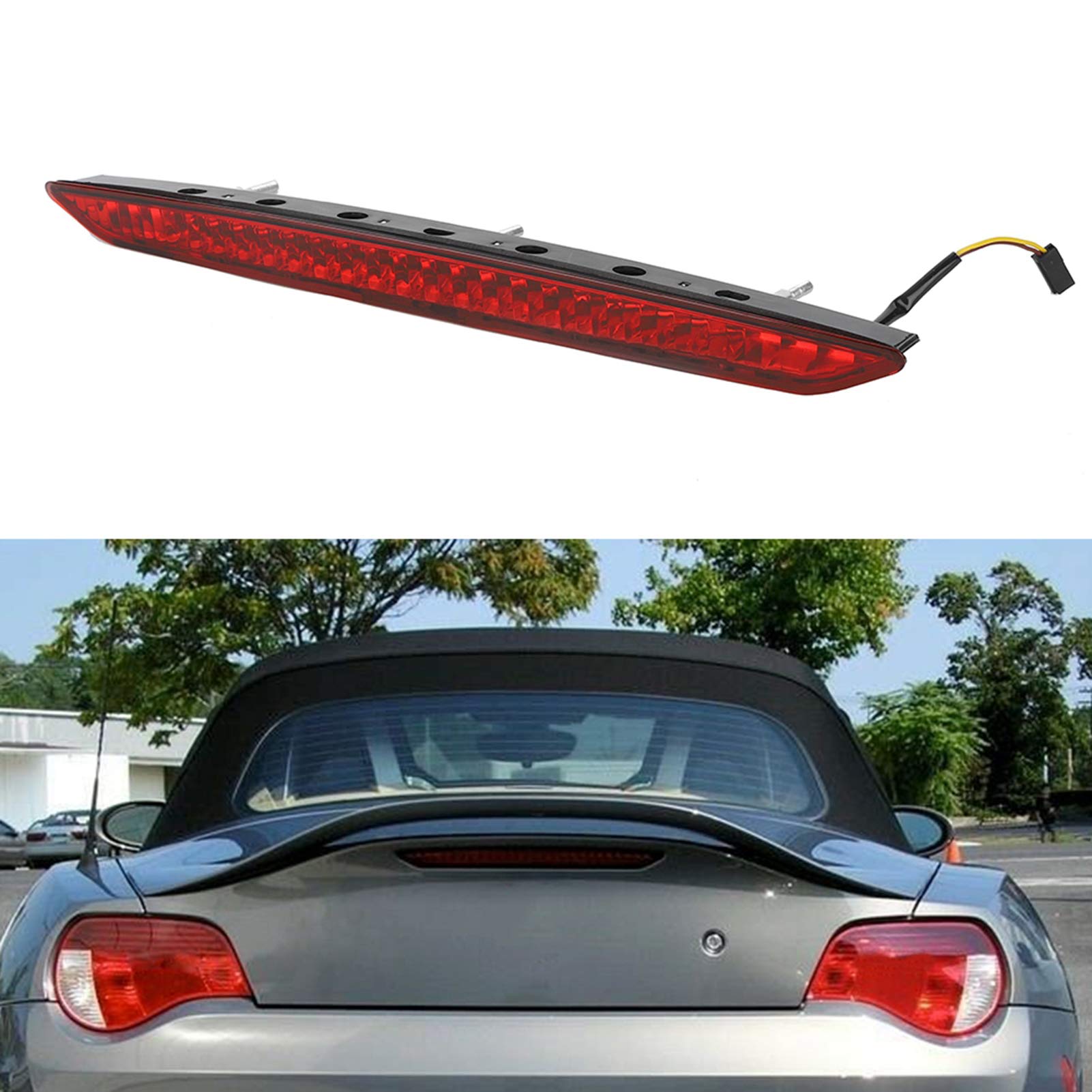 High-Quality Car Brake Light & Battery Disconnect Switch - 63256917378 Red Third Brake Light with Brass Power Cut Off Switch | Automotive Lighting Accessories for Enhanced Safety & Vehicle Security | Perfect for Off-Road, Racing & Classic Car Restoration