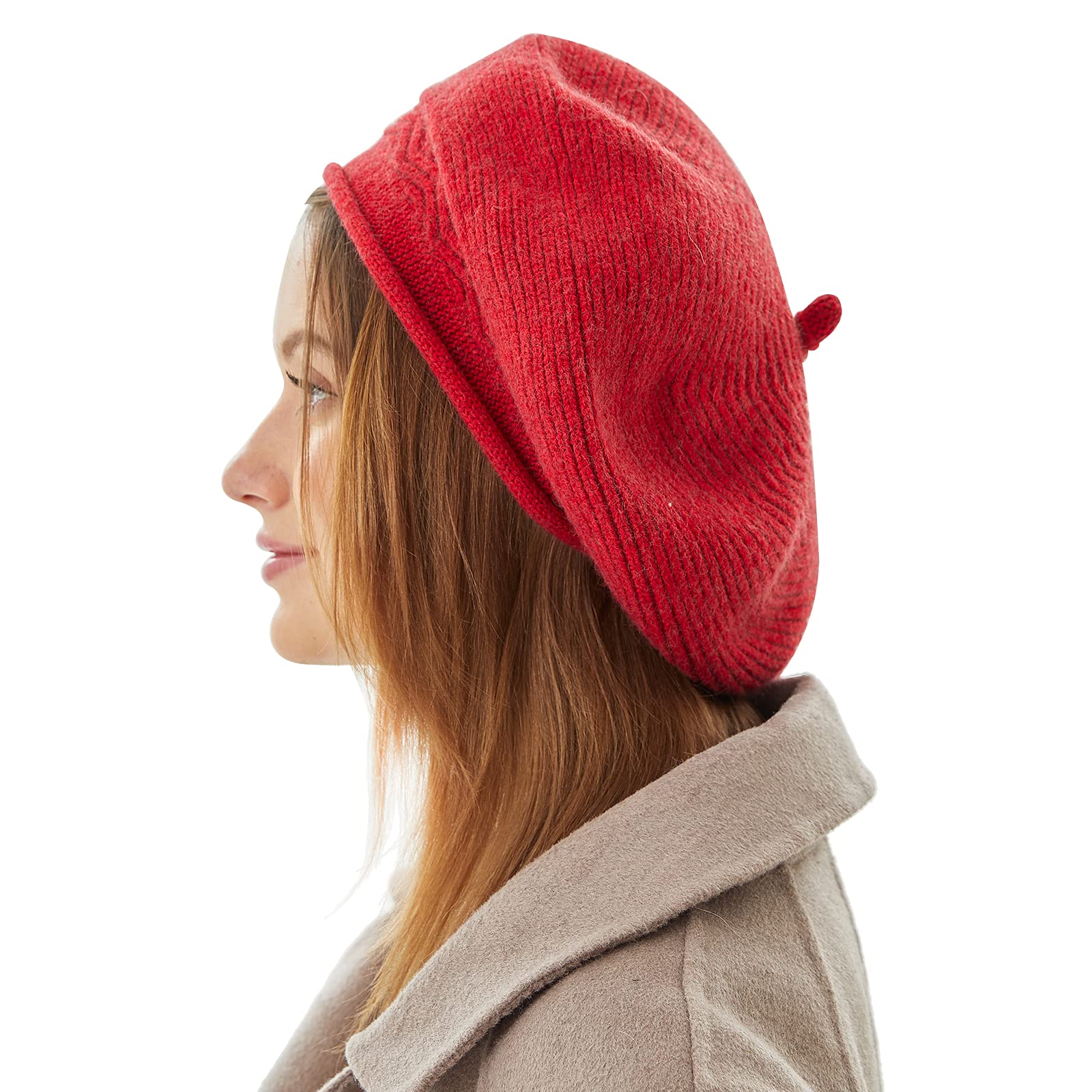 Women's French Style Beret Hat - Winter Warm Wool Lining Knit Beanie Cap for Fashion & Cold Weather | Perfect for Fall, Winter Outfits & Holiday Travel