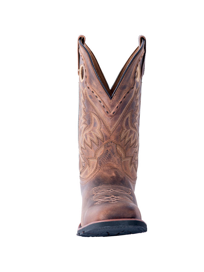 Laredo 7812 Men's KANE Leather Boots - Distressed Tan Brown Work Boots for Outdoor, Hiking & Casual Wear