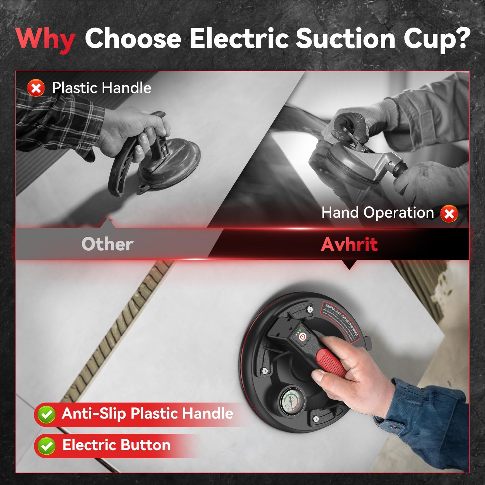 Heavy Duty Electric Glass Suction Cups - 2 Pack 8