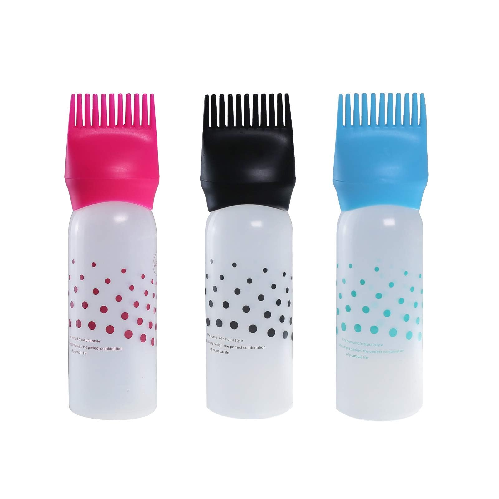 NYAMAH SALES Empty Hair Oil Root Comb Applicator Bottle with Graduated Scale - Professional Hair Dye & Oil Applicator for Salon, Home Hair Coloring, Bleaching & Scalp Care - Perfect for DIY Hair Treatments & Styling