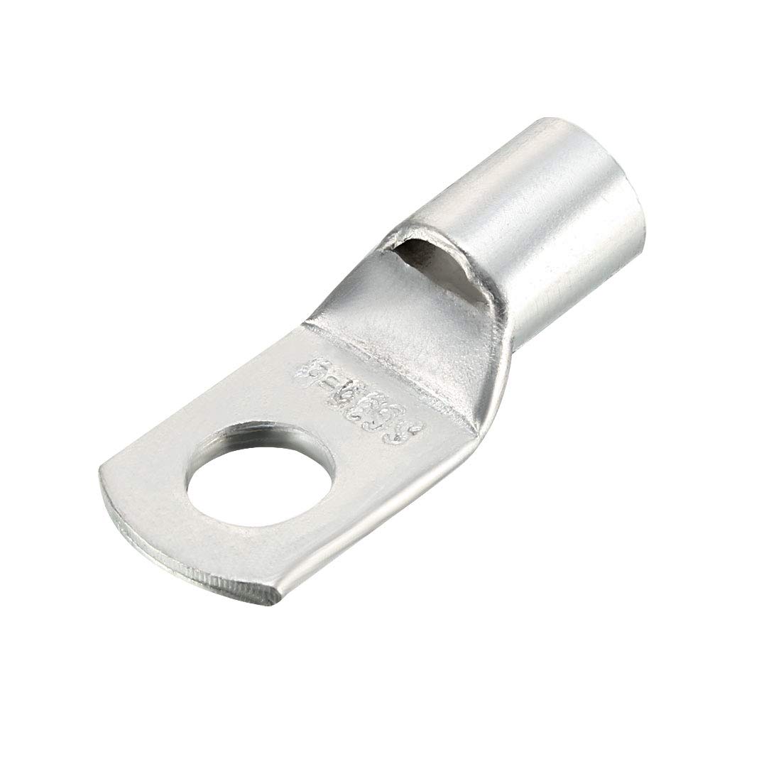 uxcell 8AWG SC35-8 Copper Wire Lugs with Bolt Hole - Silver Tone Battery Cable Terminals & Ring Connectors (10Pcs) - Perfect for Marine, Automotive, and Solar Panel Electrical Connections