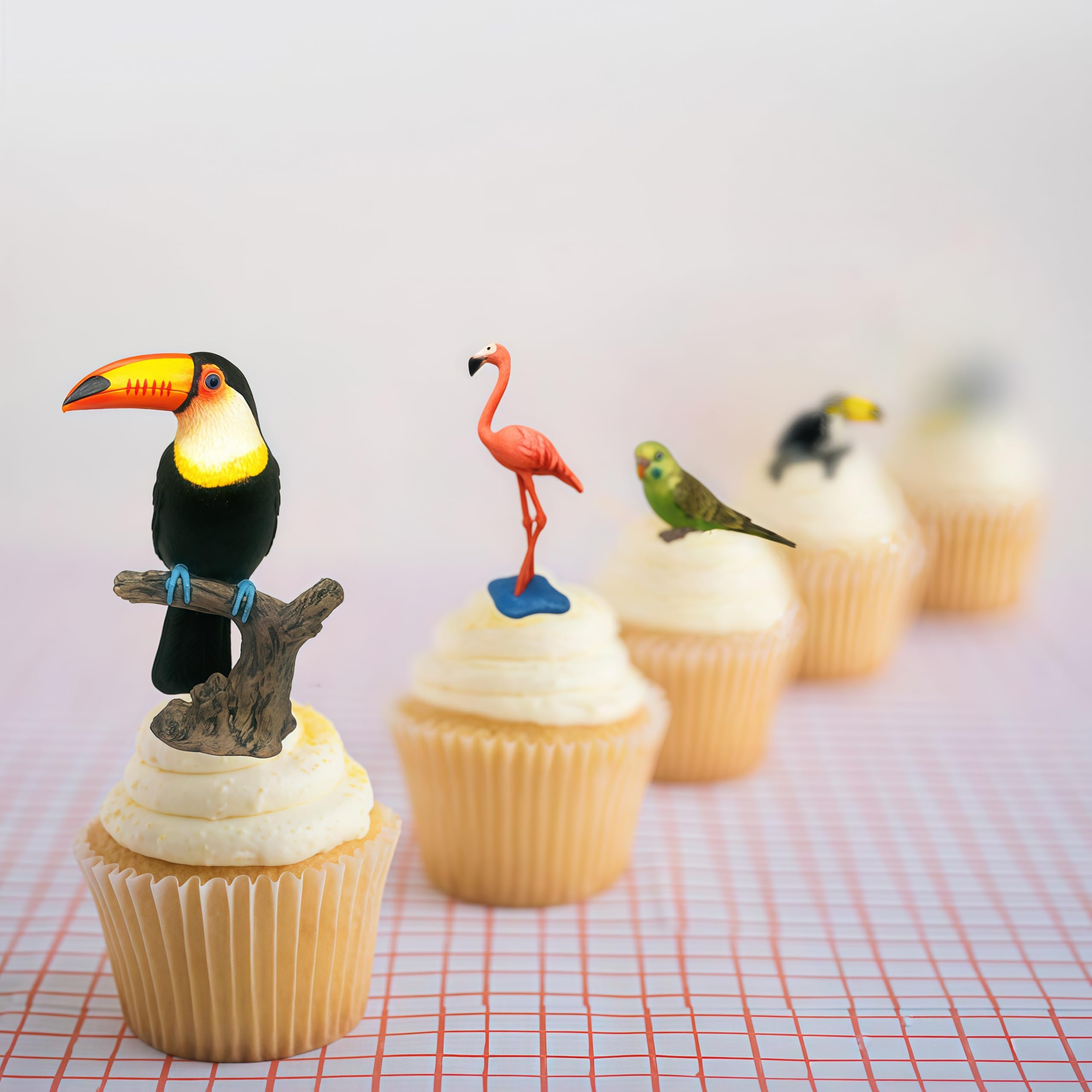 Gemini & Genius Jungle Bird Toys for Kids - 6PCS Toucan, Parrot & Flamingo Action Figures - Perfect for Christmas Stocking Stuffers, Garden Decor, Cake Toppers & Educational Play