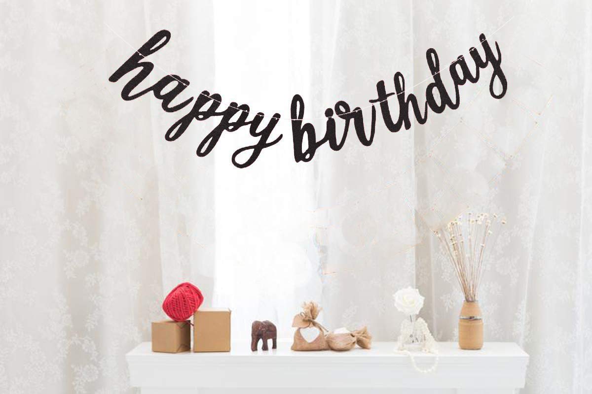 Fecedy Black Happy Birthday Alphabet Banner - Premium Party Decorations for Birthday Celebrations, Baby Showers & Special Events