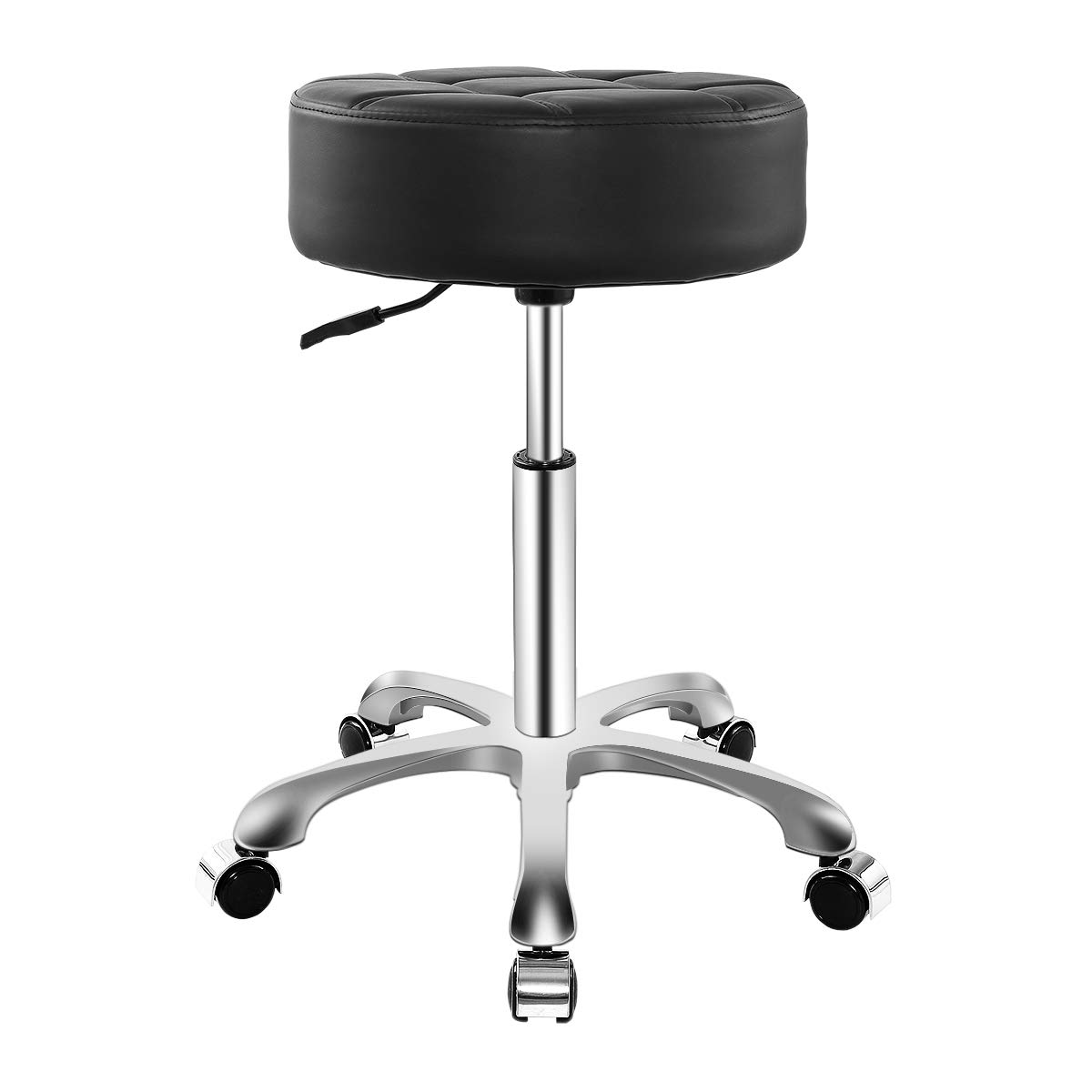 Adjustable Rolling Stool with Wheels - Heavy Duty Hydraulic Chair for Work, Medical, Tattoo Salon & Office - Black Ergonomic Stool for Estheticians, Dentists & Professionals - Perfect for Tattoo Studios, Medical Clinics & Home Offices