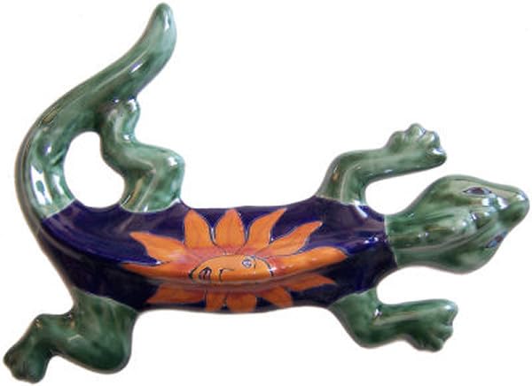 Sunface Garden Ceramic Lizard Statue - Handmade Outdoor Decor for Patio, Yard & Garden - Unique Reptile Sculpture for Home & Landscape Decoration