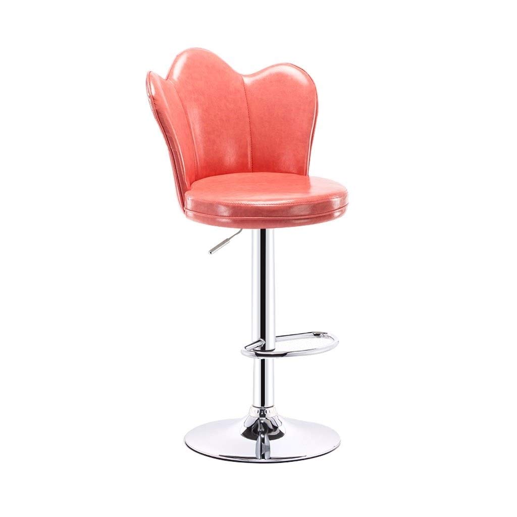 CYLQ Swivel Bar Stools Set of 4 - Adjustable Height Bar Stools with Back Support, Metal Frame Kitchen Island Stools for Home, Office & Cafe (Pink, Set of 3) - Perfect for Kitchen Counter, Dining Table & Home Bar
