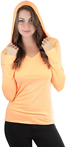 Long Sleeve Hoodie - Neon Orange