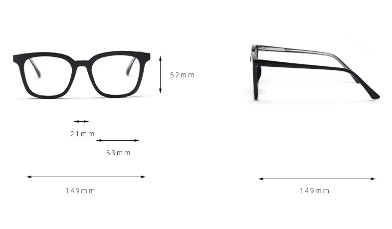 CCspace Unisex Full Rim Square TR90 Titanium Frame Eyeglasses 49863 - Lightweight & Durable Glasses for Work, Reading & Everyday Wear