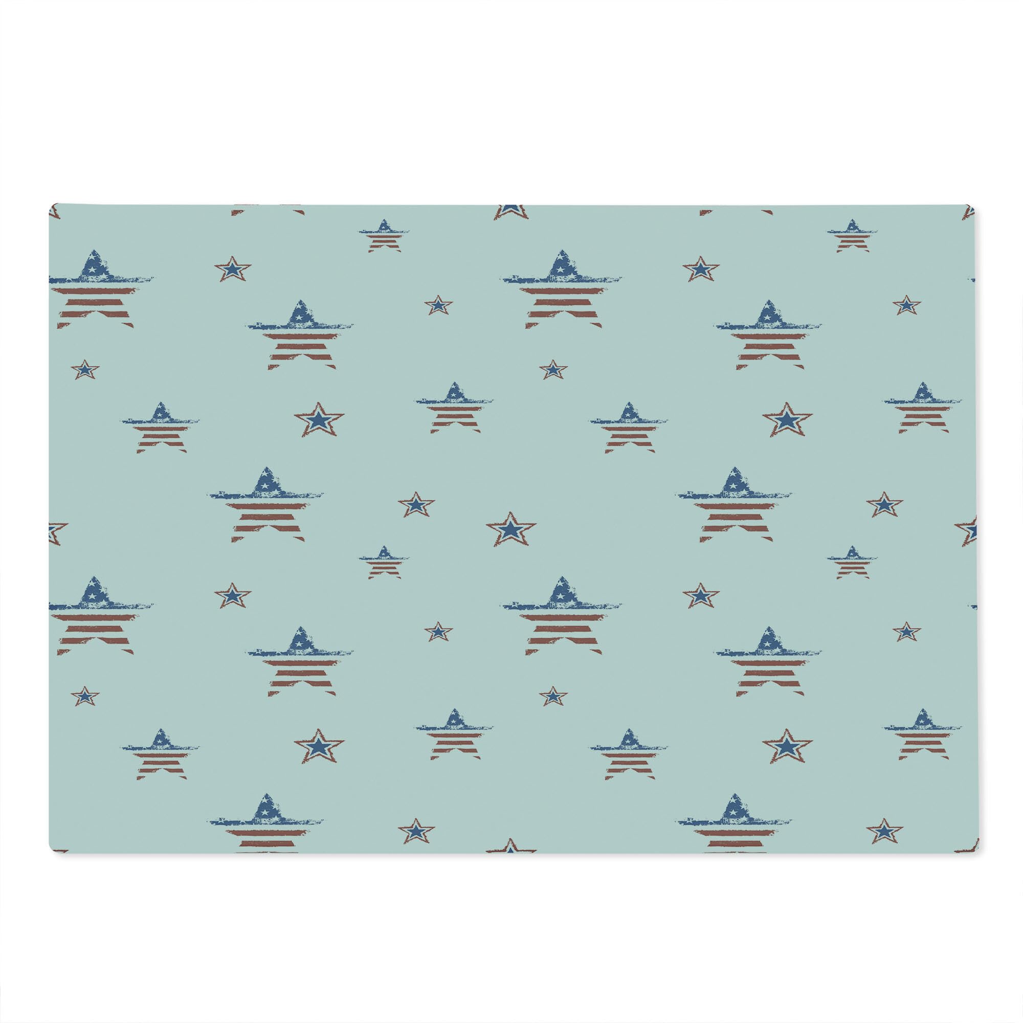 Ambesonne 4th of July Patriotic Cutting Board - American Flag & Stars Tempered Glass Serving Board - Large Size (Ruby, Navy Blue, White) - Perfect for Independence Day Parties, BBQ Serving & Kitchen Decor