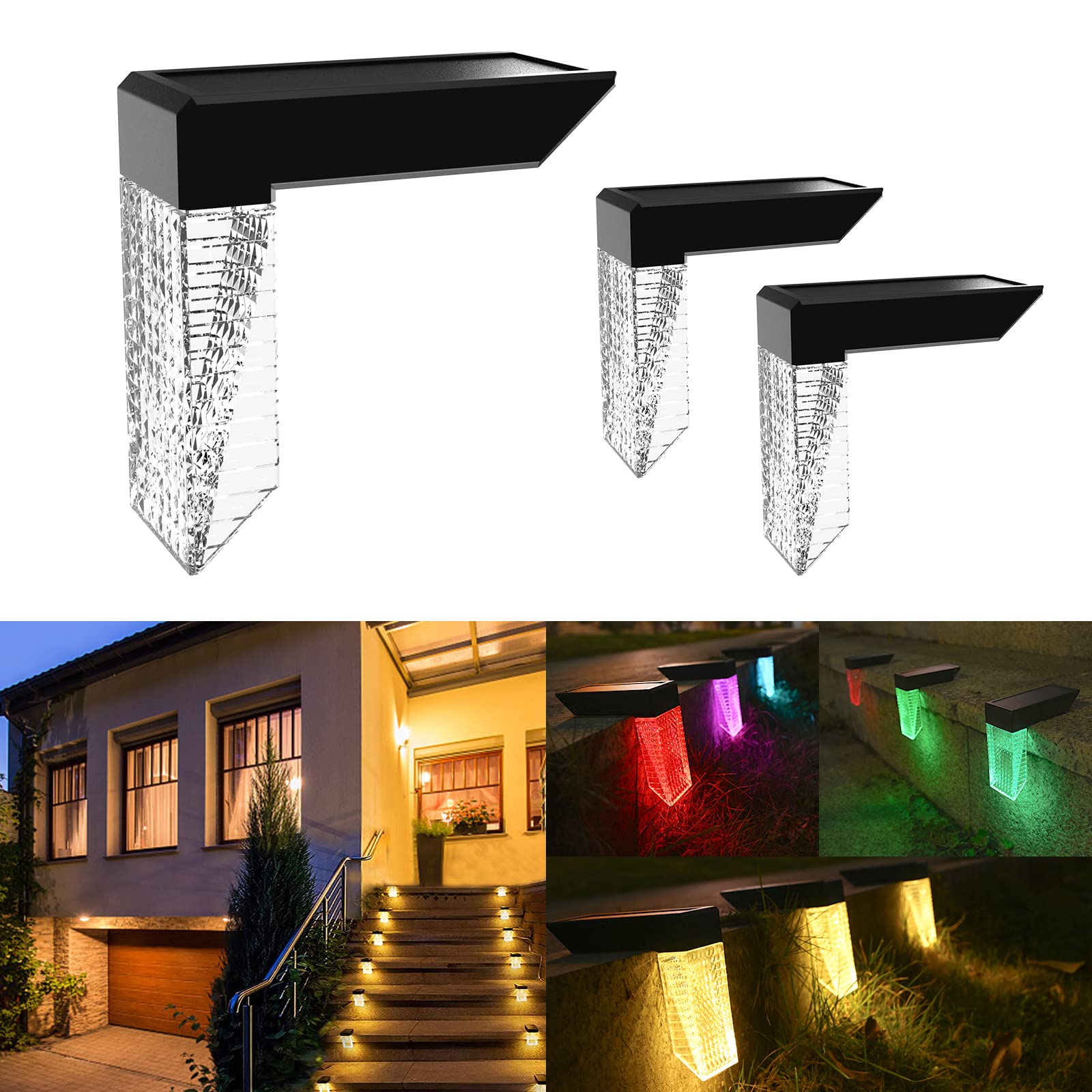 Solar Powered Outdoor Lights with Motion Sensor - 3 Lighting Modes, 270° Wide Angle, IP65 Waterproof - Ideal for Garden, Patio, Yard, Fence Security Lighting (Orange) - Perfect for Pathway Illumination and Home Safety
