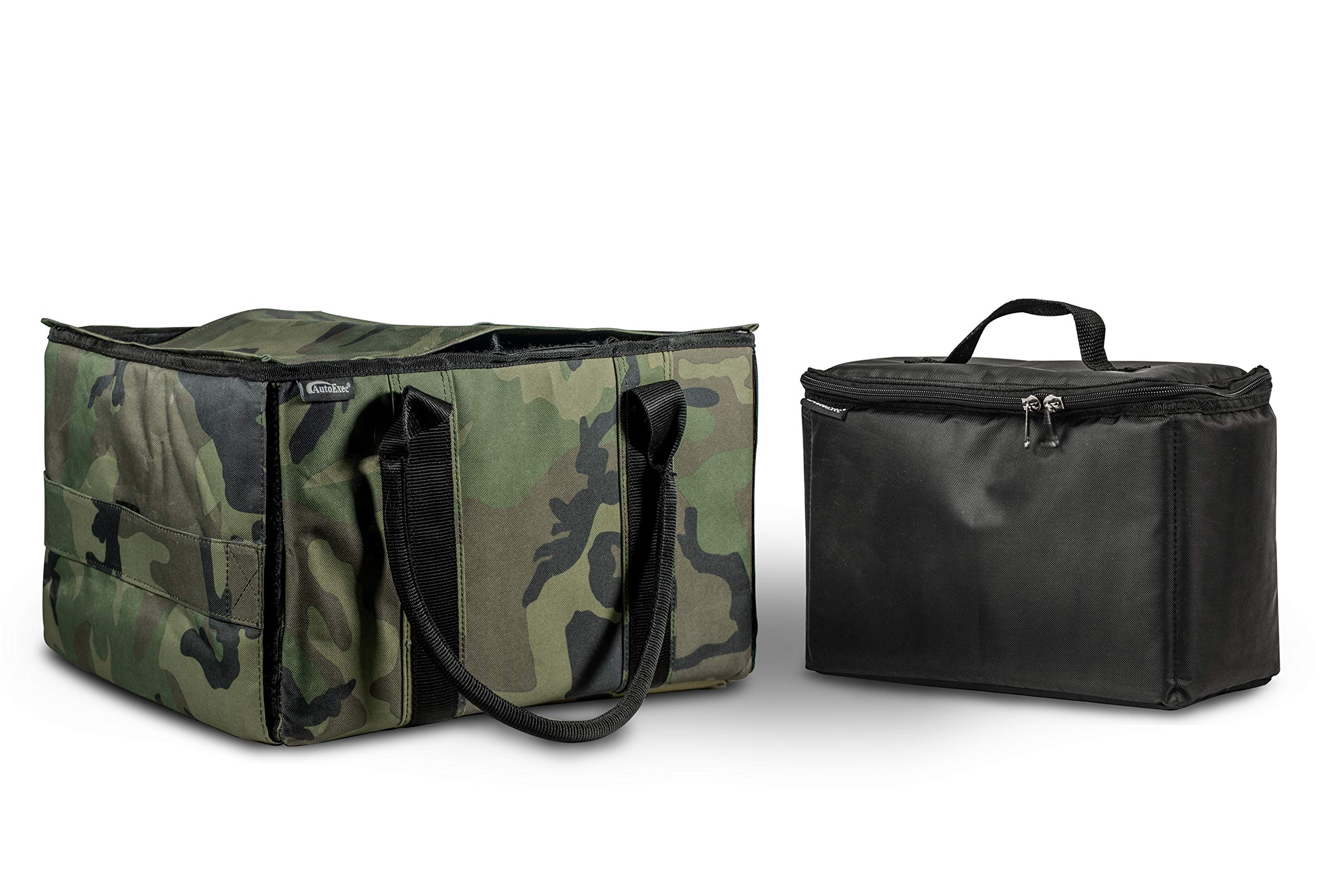 AutoExec AUE14017 Green Camouflage File Tote Organizer with Insulated Cooler Bag - Perfect for Office, School, Travel & Outdoor Adventures