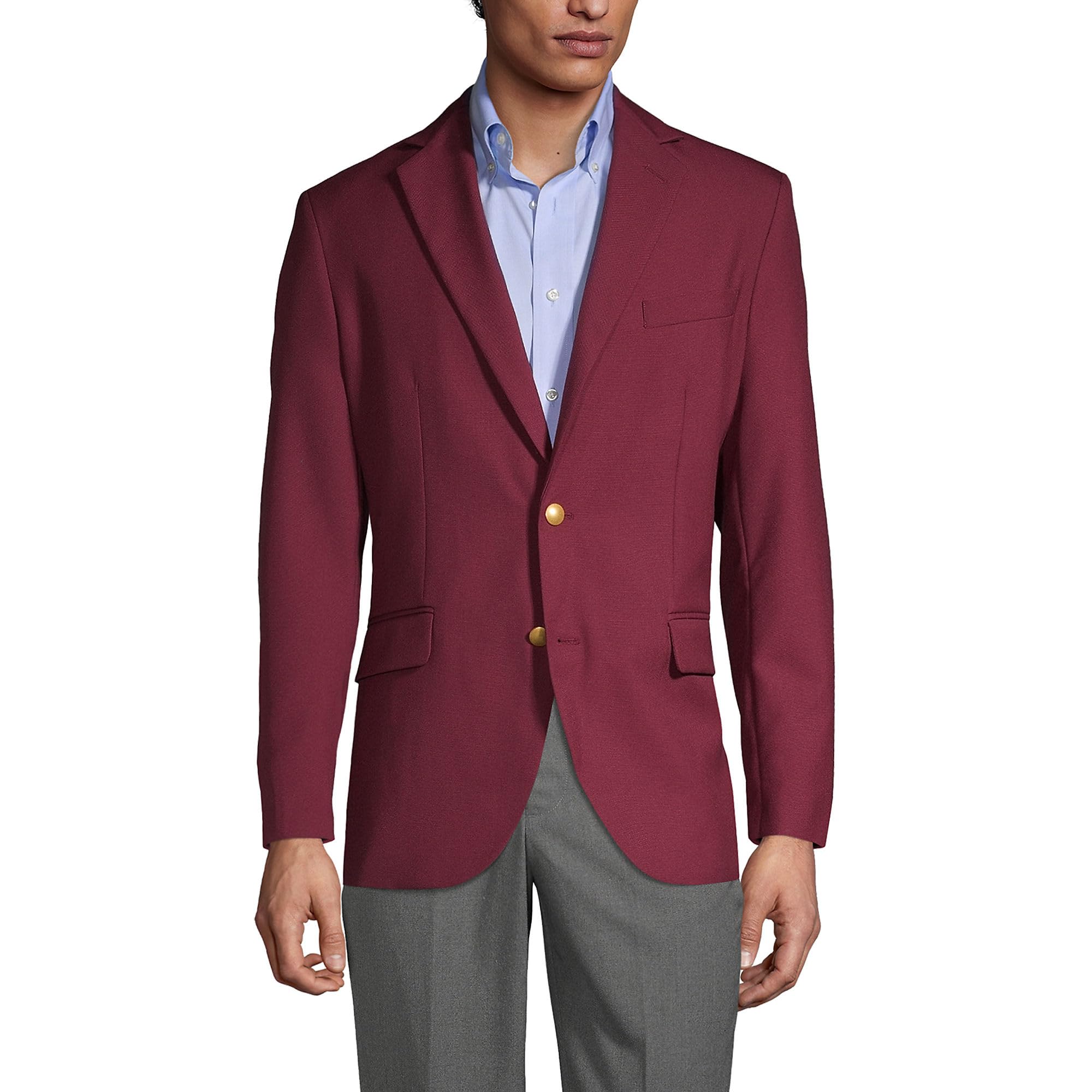 Lands' End Men's Hopsack Blazer - Classic School Uniform Jacket for Boys & Teens | Perfect for School, Graduation & Formal Events
