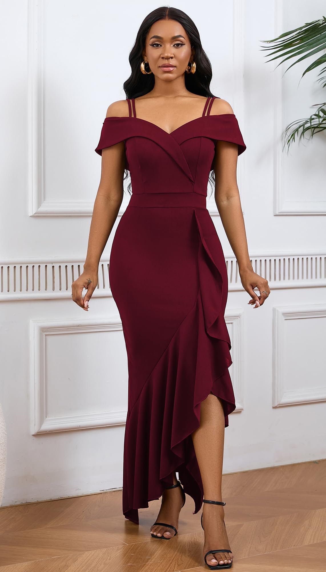 2025 Women's Sexy Bodycon Formal Dress - Sleeveless Split Wedding Guest & Bridesmaid Dress for Evening Parties, Cocktail Events & Special Occasions