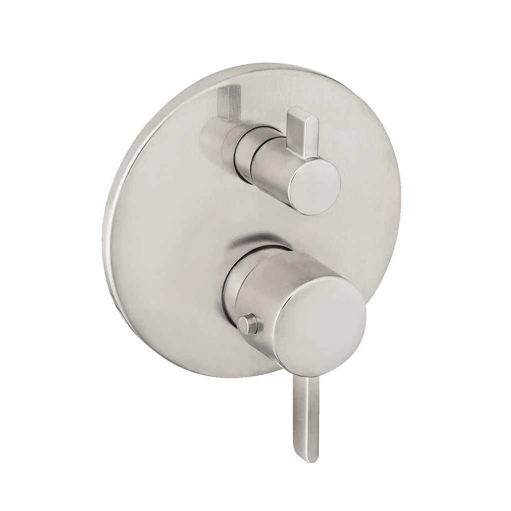 Ecostat 2-Way Thermostatic Shower Mixer Valve - Wall Mounted in Brass/Brushed Nickel Finish | Perfect for Modern Bathrooms & Spa-Like Shower Experiences