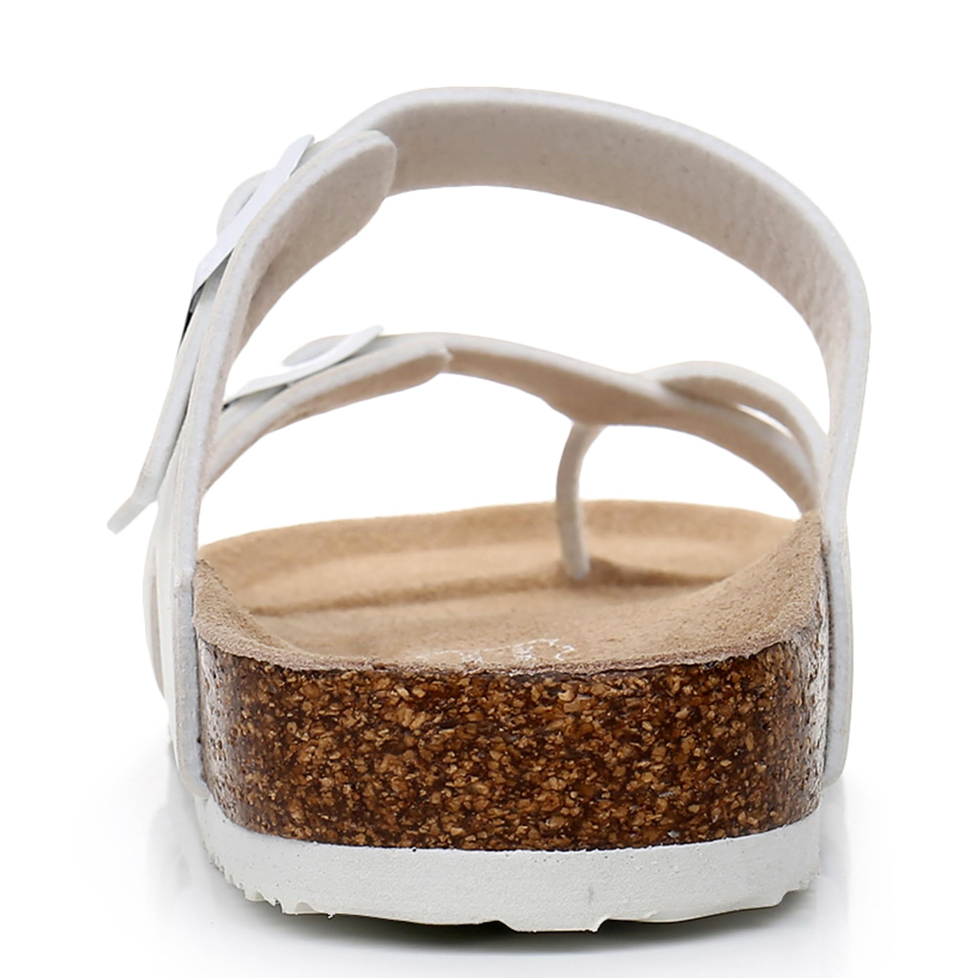 Women's Adjustable Cork Slide Sandals - Soft Cow Suede Comfort Summer Sandals with Buckle Strap | Open Toe Beach Walking Shoes for Vacation, Poolside & Casual Outings