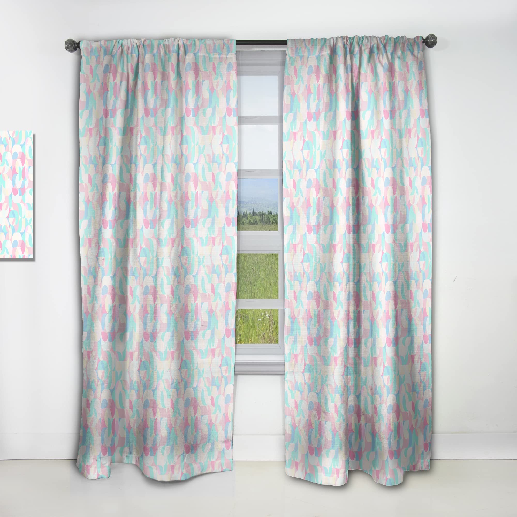DesignQ Thermal Insulated Curtains - Modern Geometric Wave Pattern Blackout Drapes for Bedroom & Living Room (52x108, Single Panel) - Perfect for Home Decor, Light Control & Privacy