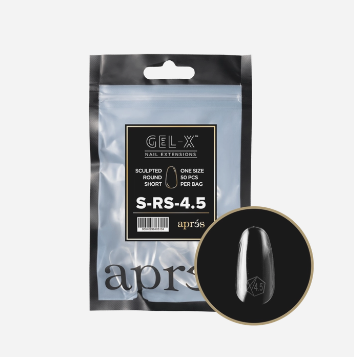 Apres Gel X Refill Tips 2.0 (50pcs) - Sculpted Short Round Nail Extensions for DIY Manicure | Perfect for Home, Salon & Professional Nail Art