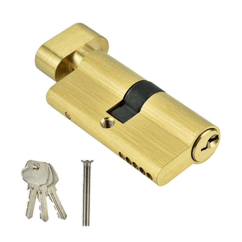 65mm Copper Cylinder Lock - Single Open Anti-Theft Door Lock with 2 Keys - High Security & Drill-Proof - Perfect for Wooden Doors, Aluminum Doors & Home Security Systems (Ideal for Residential & Commercial Use)