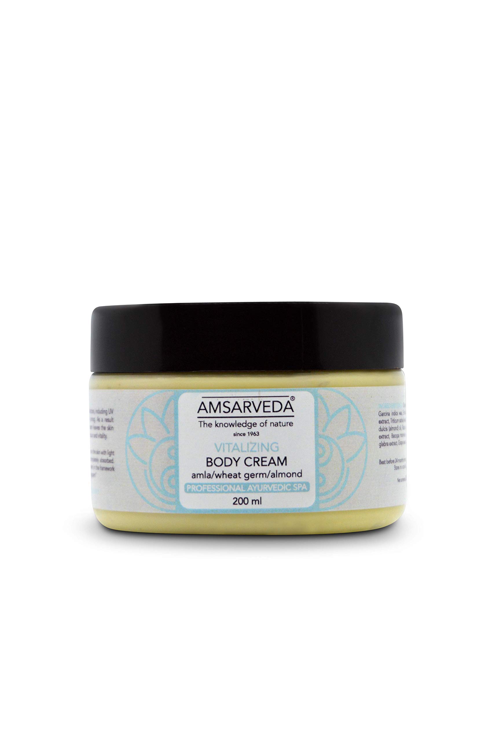 Amsarveda Vitalizing Body Cream 200ml - Hydrating & Nourishing Moisturizer for Dry Skin - Perfect for Daily Use & Nighttime Skincare Routine