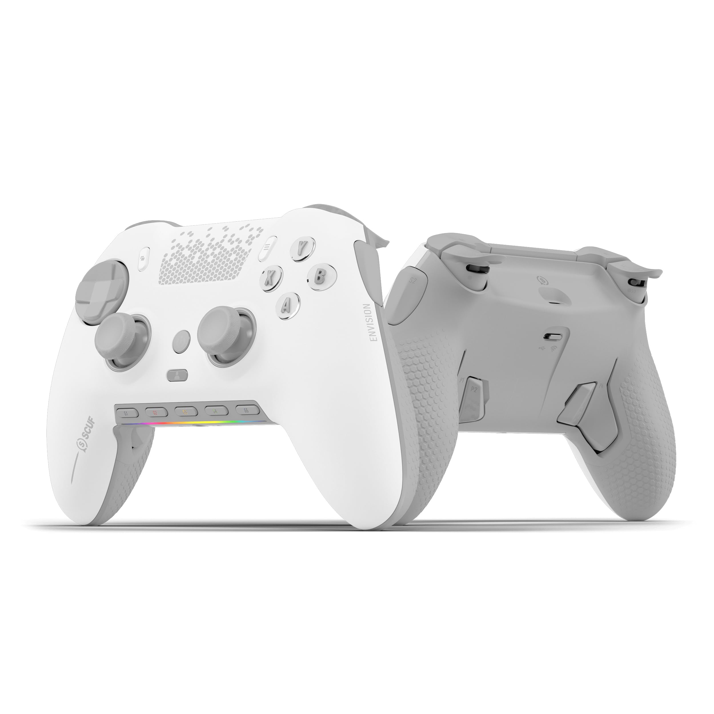 SCUF ENVISION PRO Wireless Gaming Controller for PC - 5 Removable G-Keys - Removable Rear Paddles - Instant Triggers - iCUE Compatible - White - Perfect for FPS, MMO, and Competitive Gaming