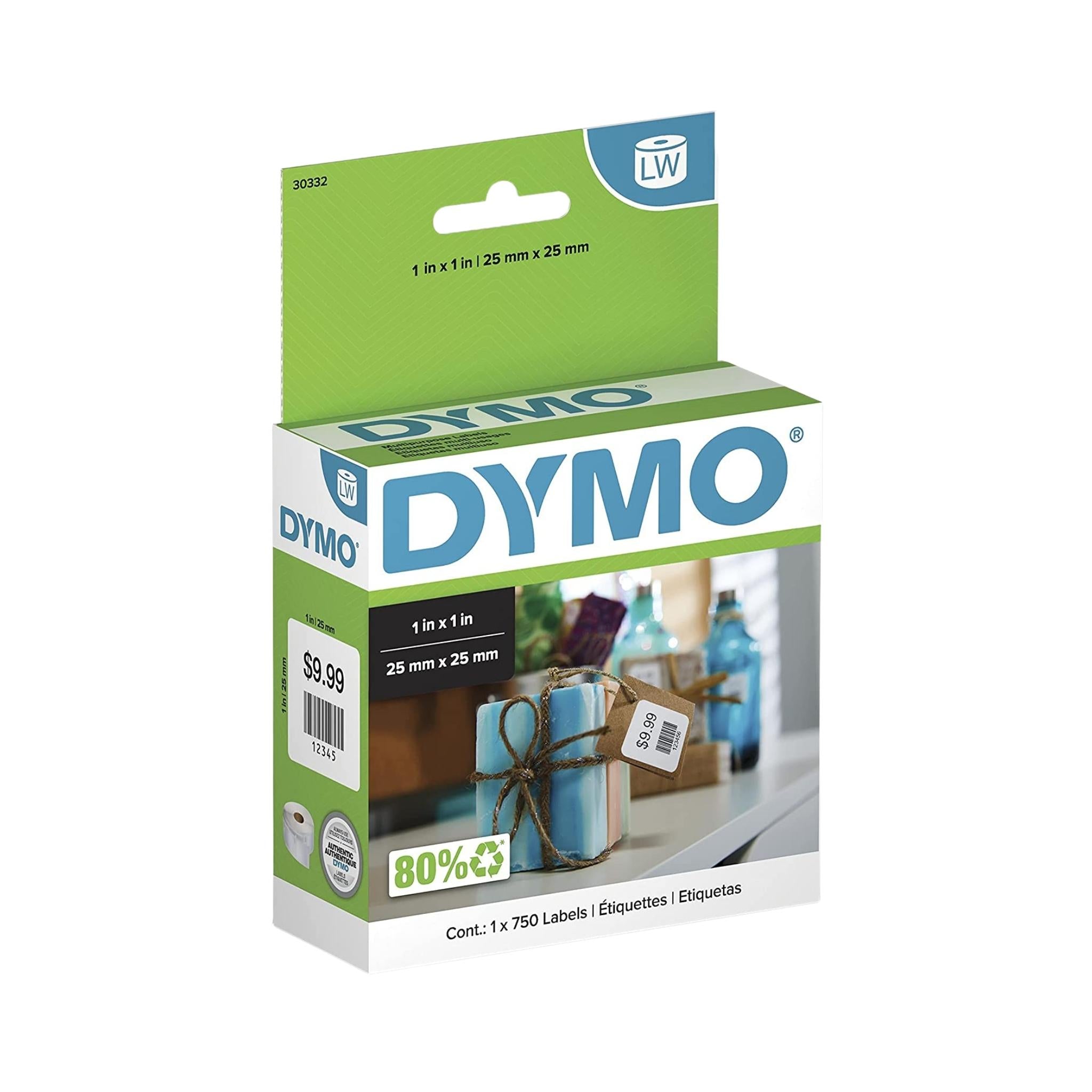 DYMO LabelWriter Square 1 x 1 Inch Multi-Purpose Labels for Shipping, Mailing & Organization - Compatible with DYMO LabelWriter Printers - 100 Sheets/Pack