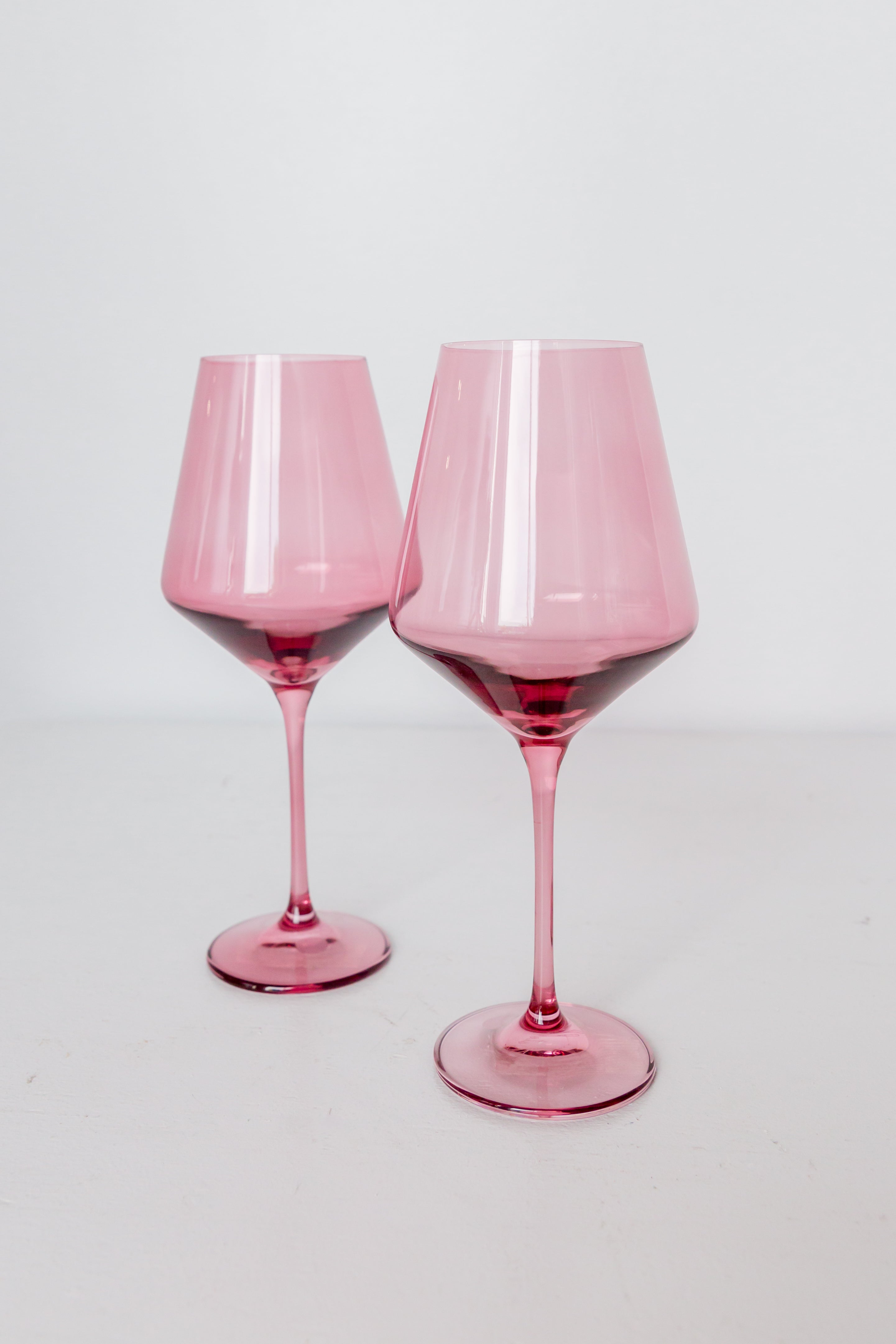 Elegant Estelle Colored Wine Glasses Set of 2 - Rose Gold Stemware for Red & White Wine - Perfect for Romantic Dinners, Wedding Gifts & Home Entertaining
