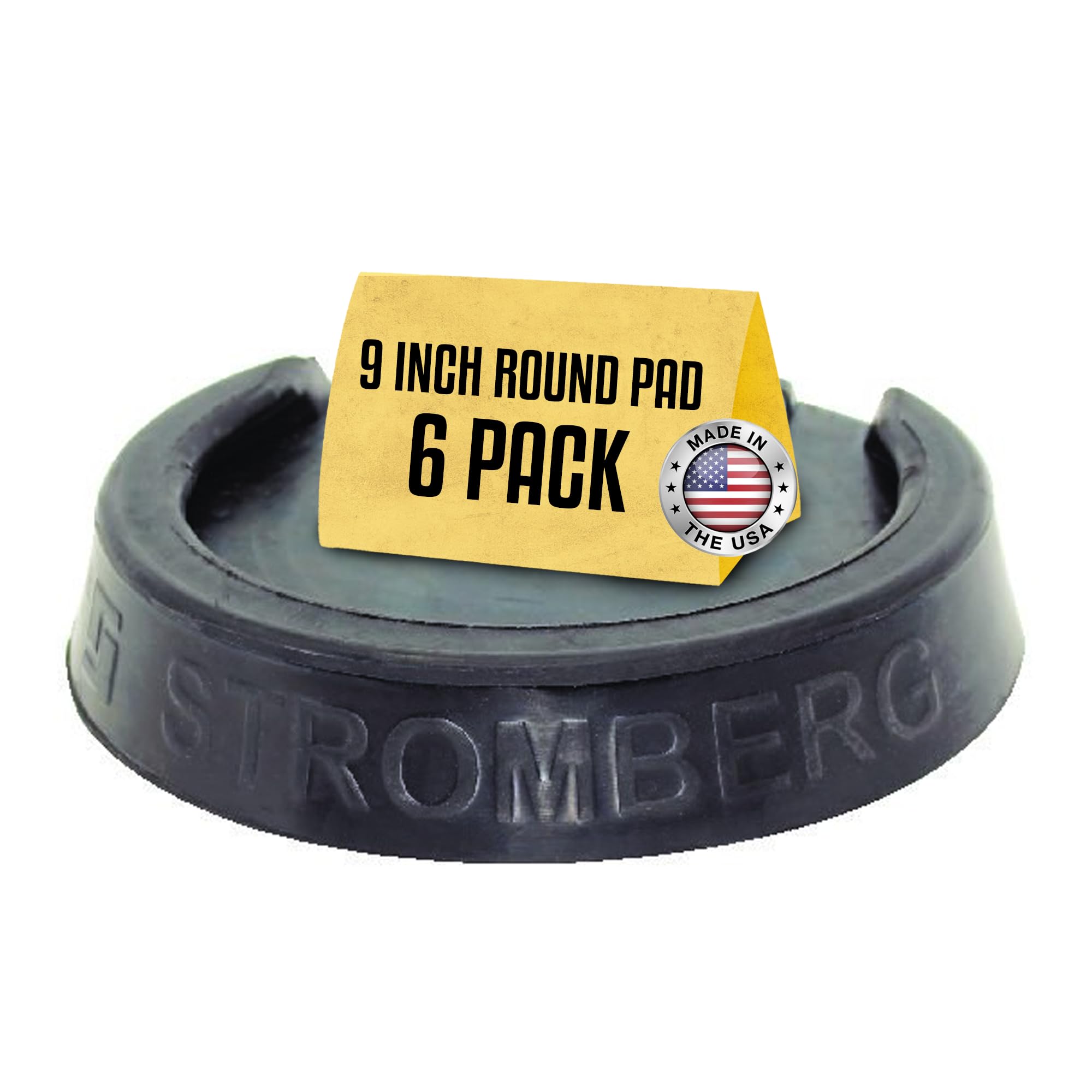 Stromberg Carlson RV Leveling Jack Pads - Heavy Duty 9 Inch Round Rubber Blocks for RV Stabilization, Non-Slip Camper Leveling Pads (6 Pack) - Perfect for Uneven Grounds, Driveways & Camping Sites
