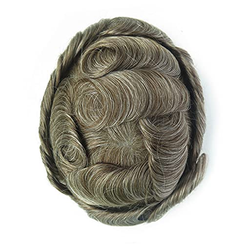 Men's Toupee Human Hair Replacement System - Ultra Thin Skin V Looped Hair Unit #740 | Natural Looking Hair Pieces for Men | Perfect for Daily Wear, Special Occasions & Hair Loss Solutions
