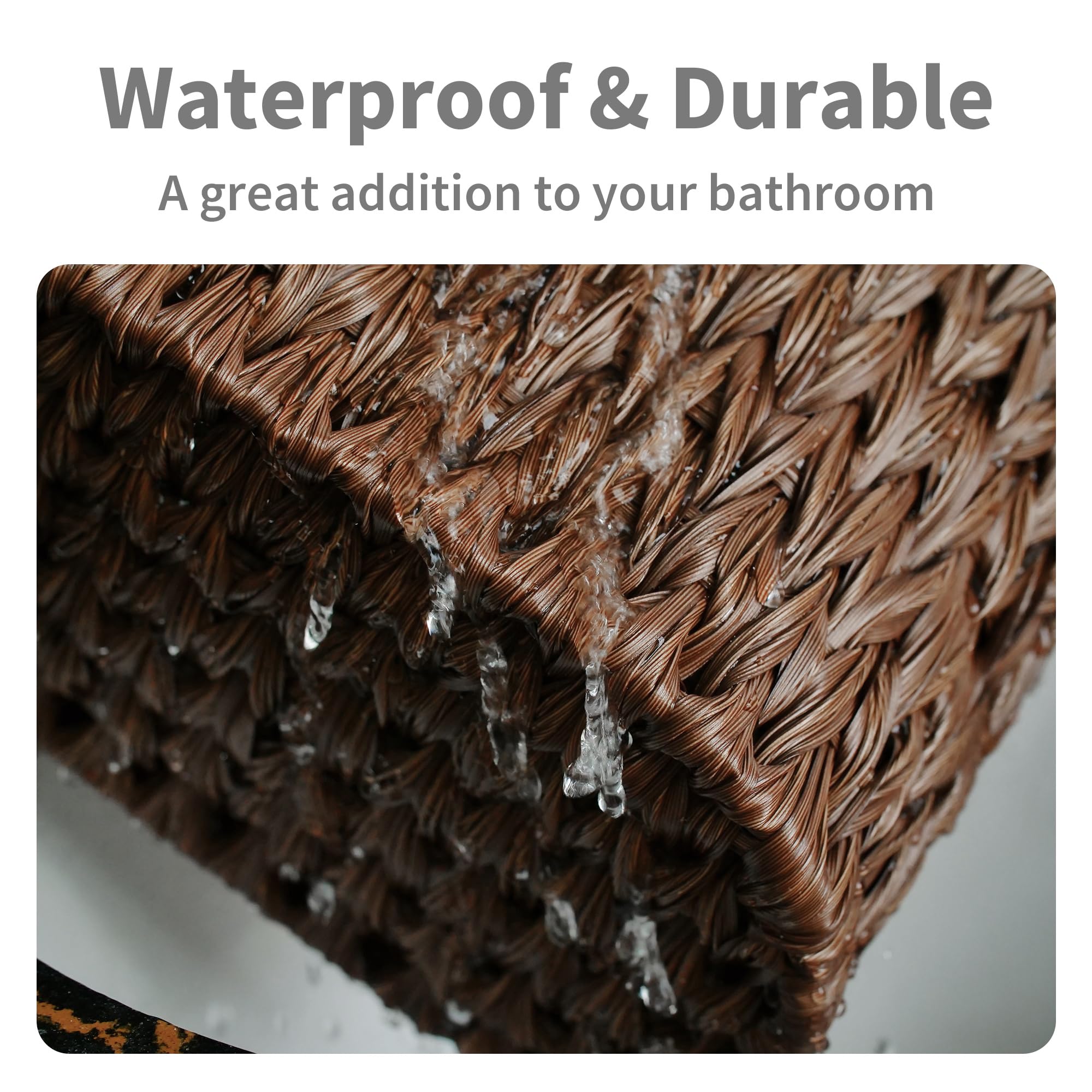 GRANNY SAYS Waterproof Toilet Paper Storage Basket - Holds 6 Mega Rolls, Bathroom Organizer for Toilet Paper Holder & Storage, Brown - Perfect for Bathroom, RV, Camper & Small Space Organization