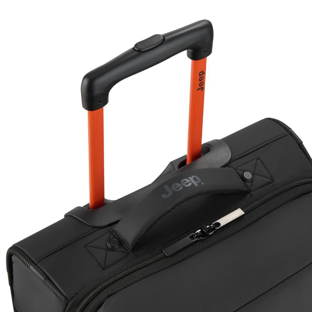 Jeep 2 Wheel 55cm Rolling Duffle Bag - Black Travel Luggage for Camping, Gym & Weekend Getaways | Water-Resistant Durable Carry-On Bag
