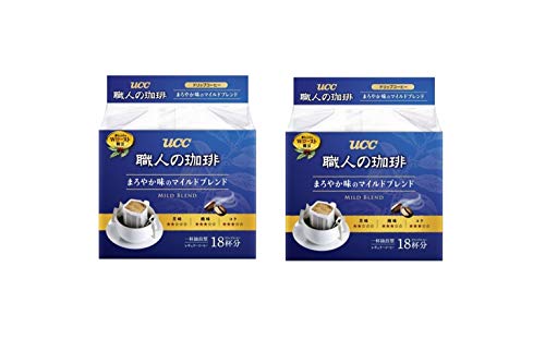 UCC Artisan Mild Blend 18P Drip Coffee Pack of 2 - Smooth & Mellow Taste for Home Brewing or Office Use