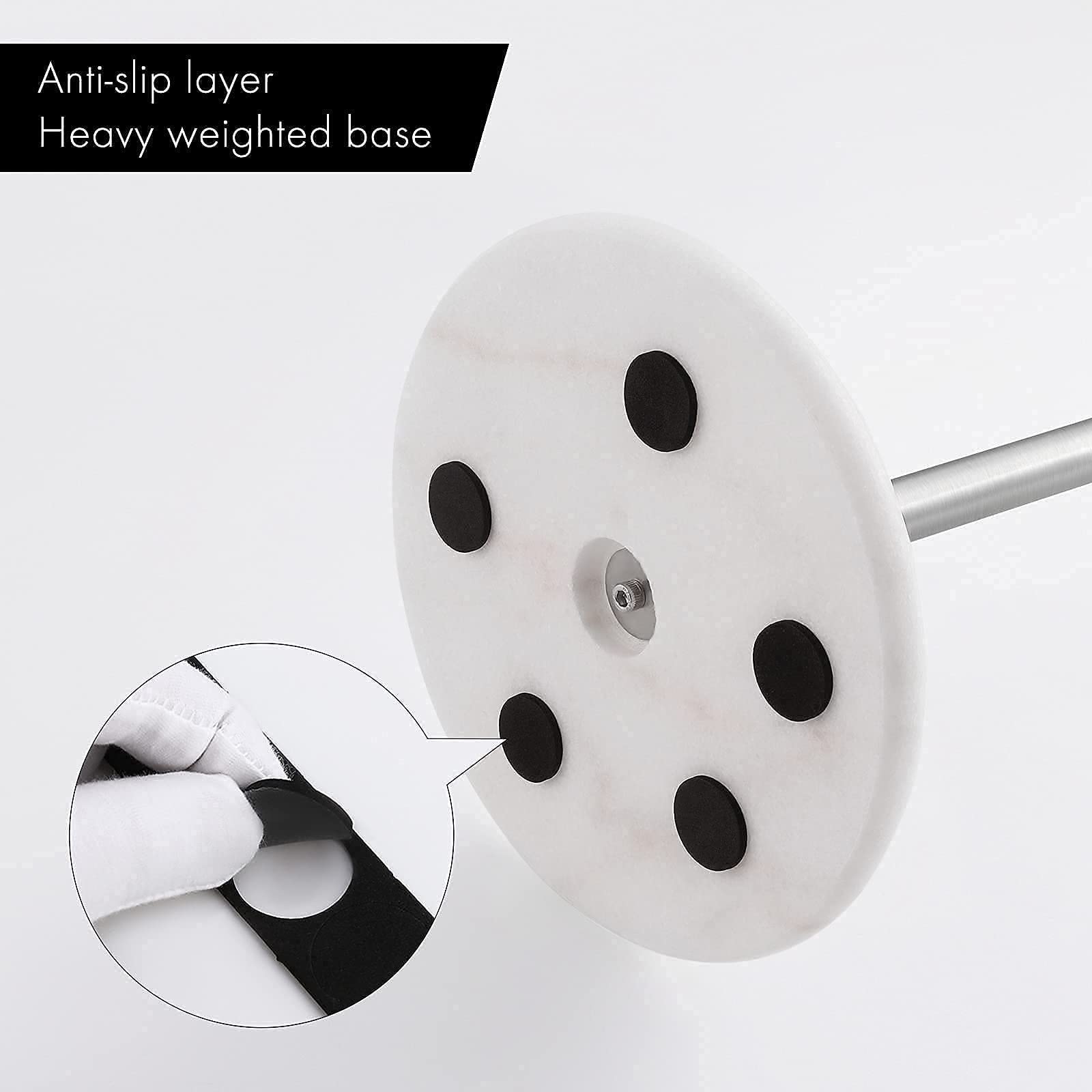 KES Natural Marble Toilet Paper Holder & Kitchen Paper Towel Stand Set - Brushed Nickel Finish (BPH284S1-2 + KPH100-2) | Bathroom & Kitchen Organization | Perfect for Modern Homes and Luxury Spaces