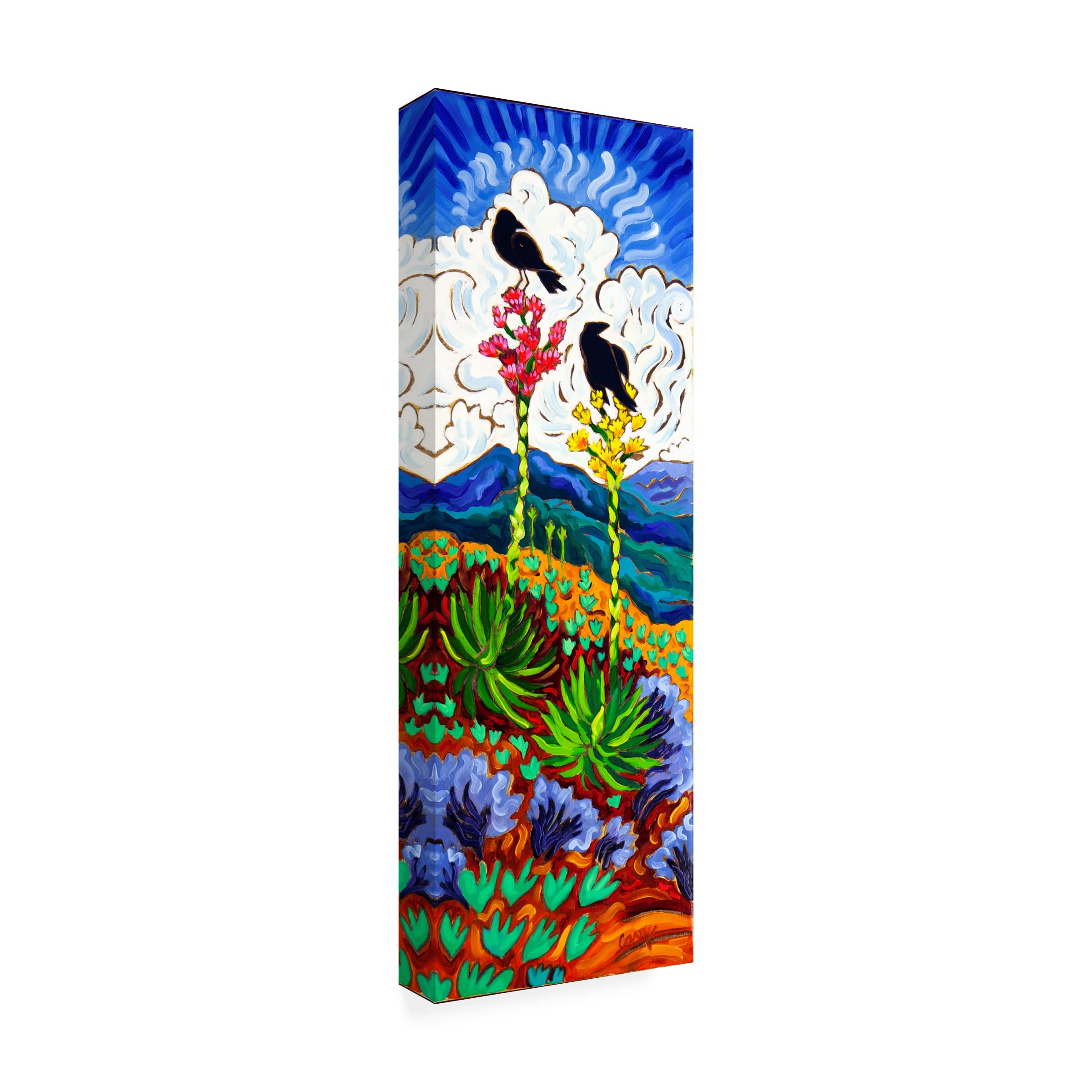 Trademark Fine Art 'The View' Canvas Wall Art by Cathy Carey - Stunning Landscape Painting for Living Room, Bedroom & Office Decor